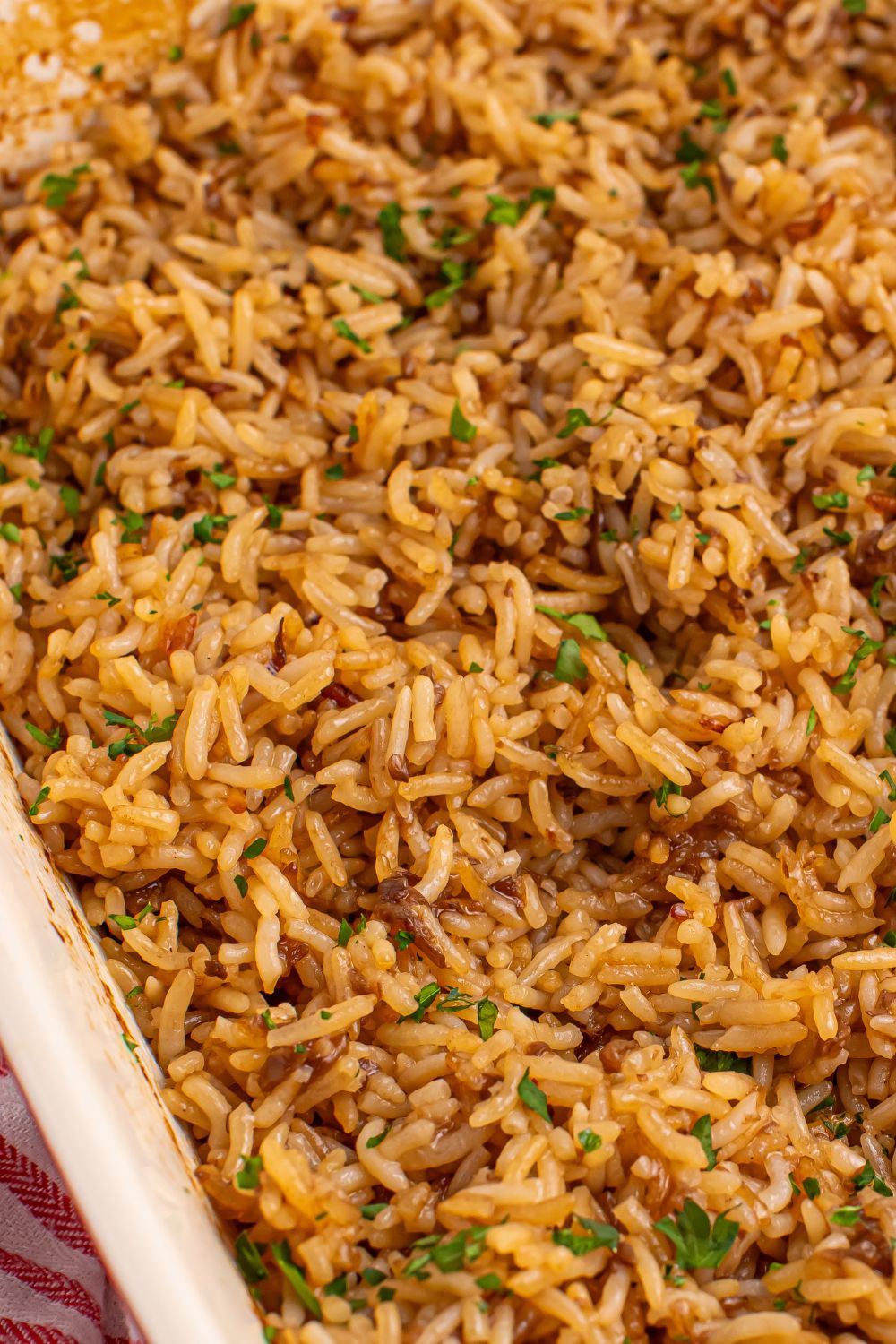 Stick of Butter Rice in a pan with it fluffed up a bit