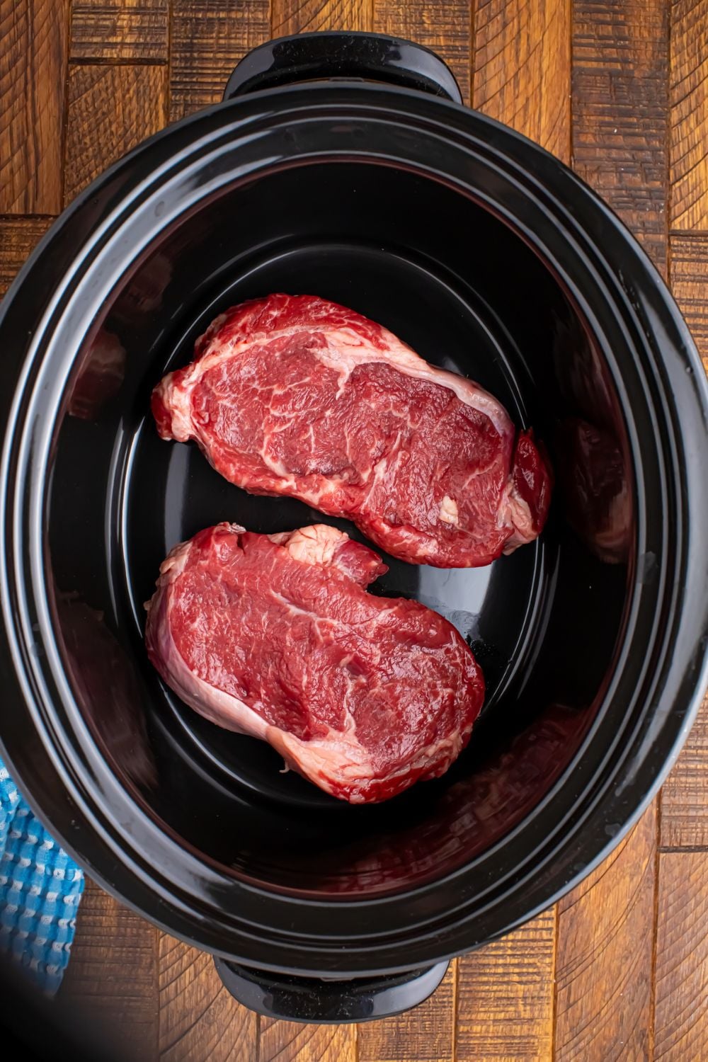 ribeye steaks in Slow Cooker Mississippi Ribeye Steaks