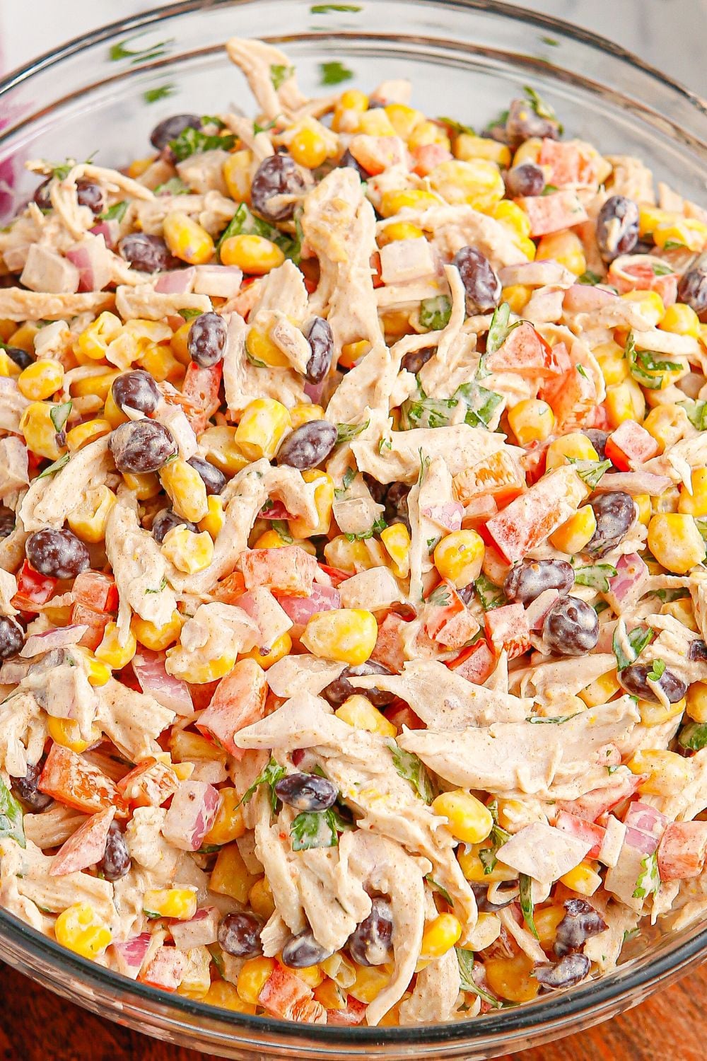 Southwest Chicken Salad in a bowl on table