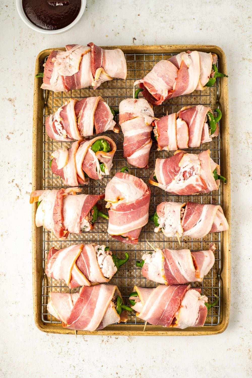 Texas Twinkies on a cookie sheet spread out
