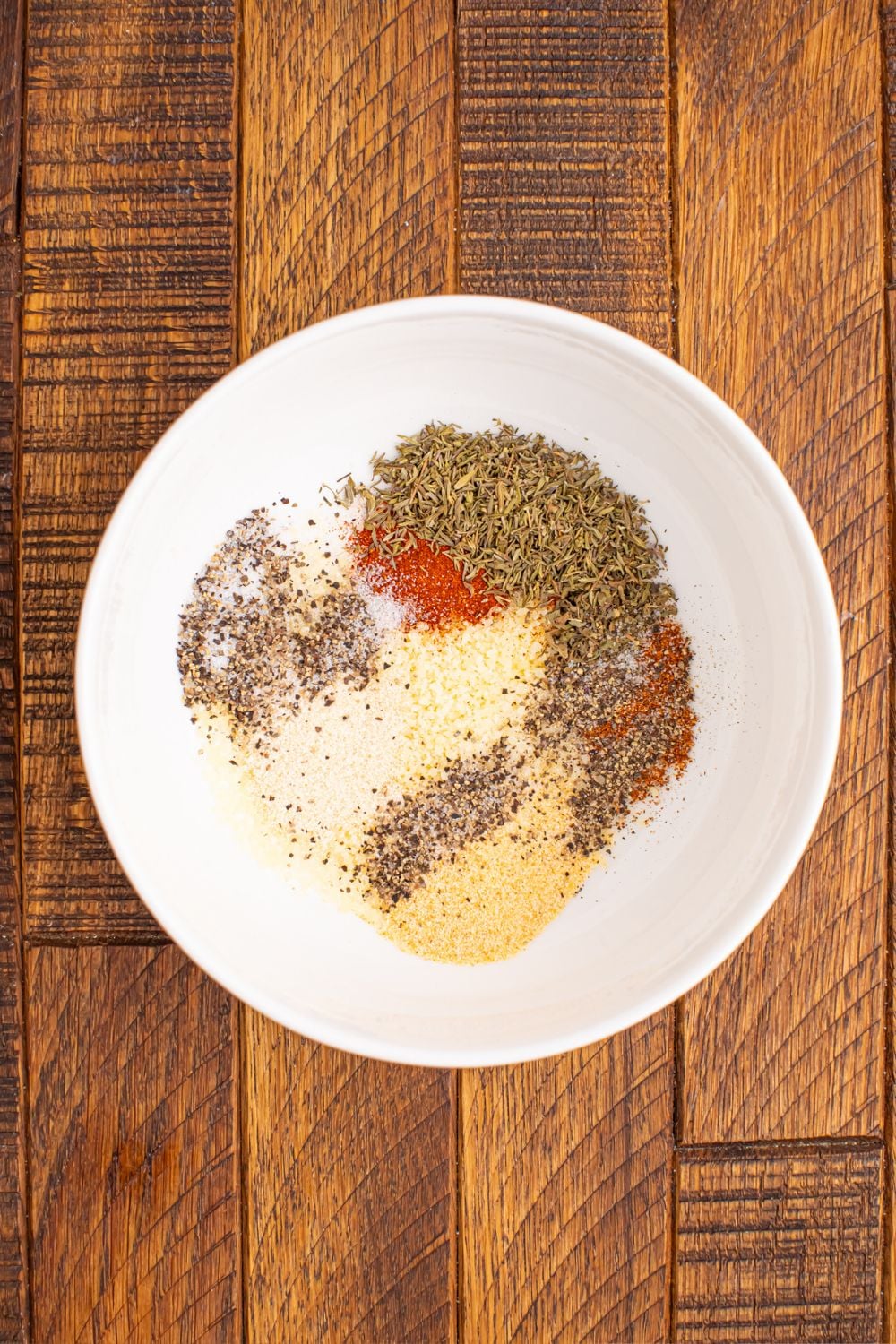 bowl of spices for the Cajun Grilled Shrimp