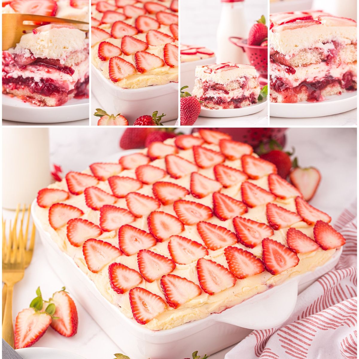 Strawberry Tiramisu collage