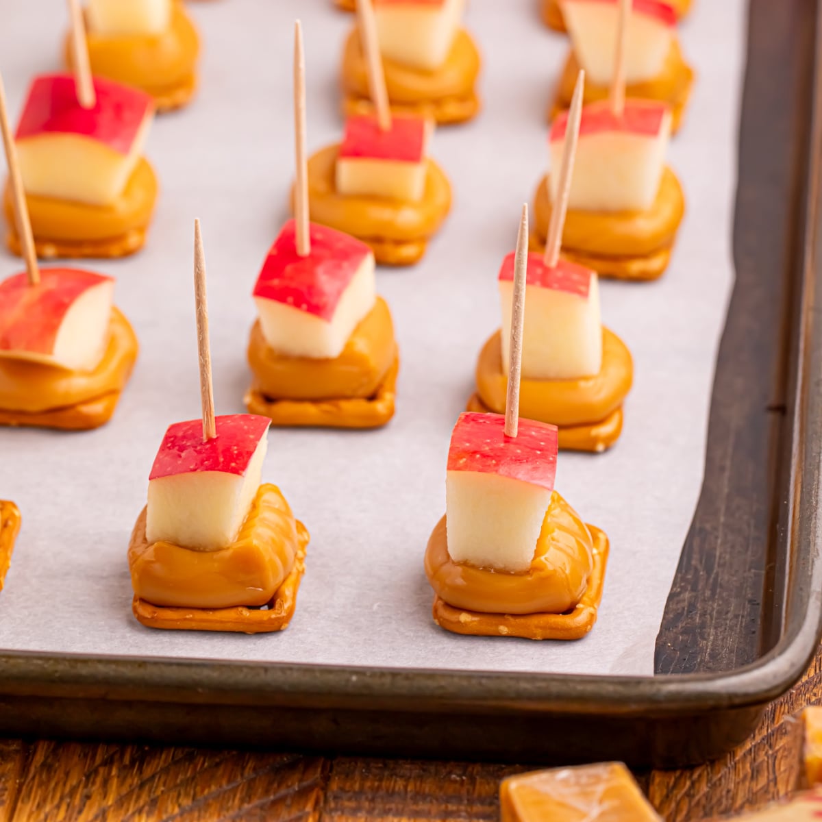 Caramel Apple Pretzel Bites