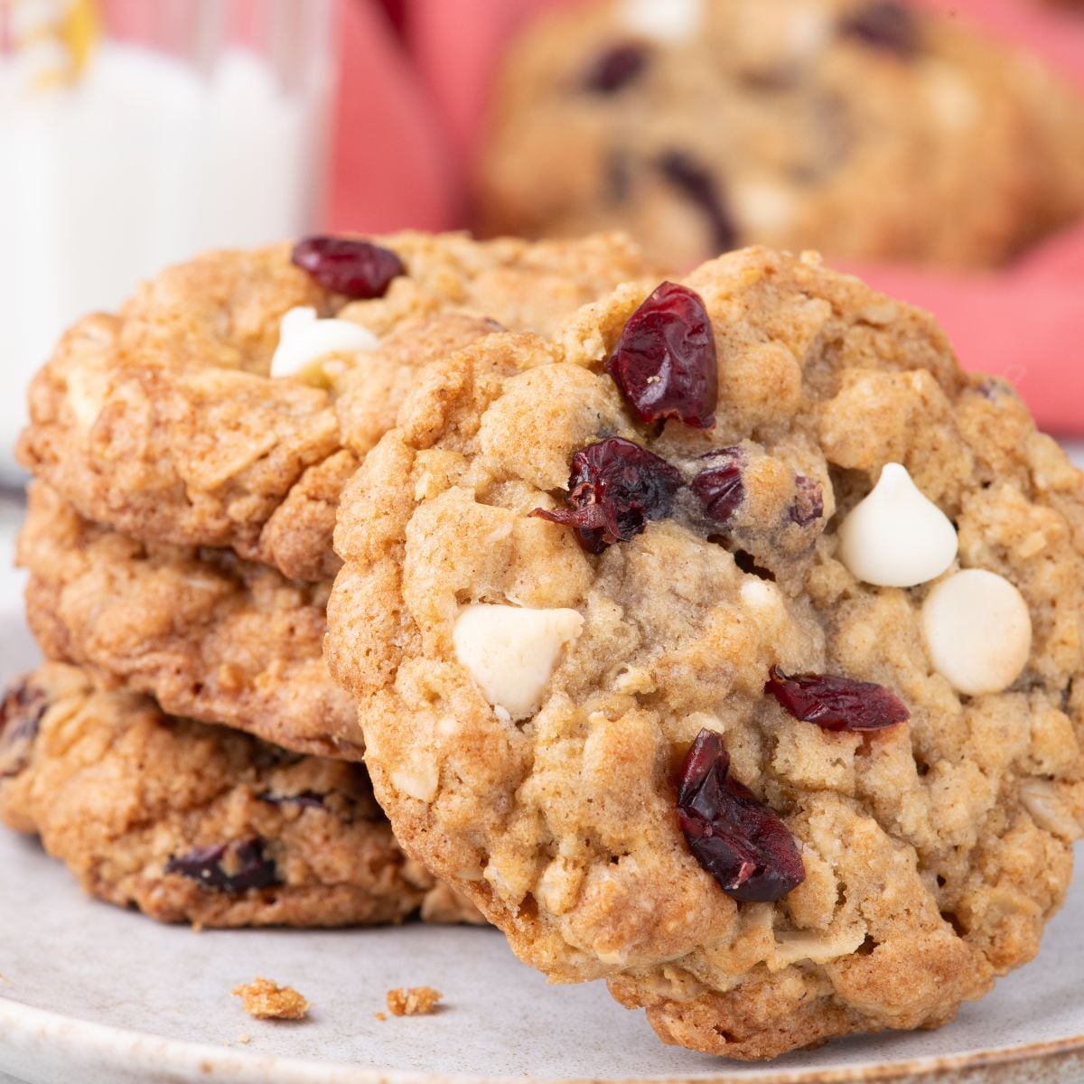White Chocolate Cranberry Oatmeal Cookies
