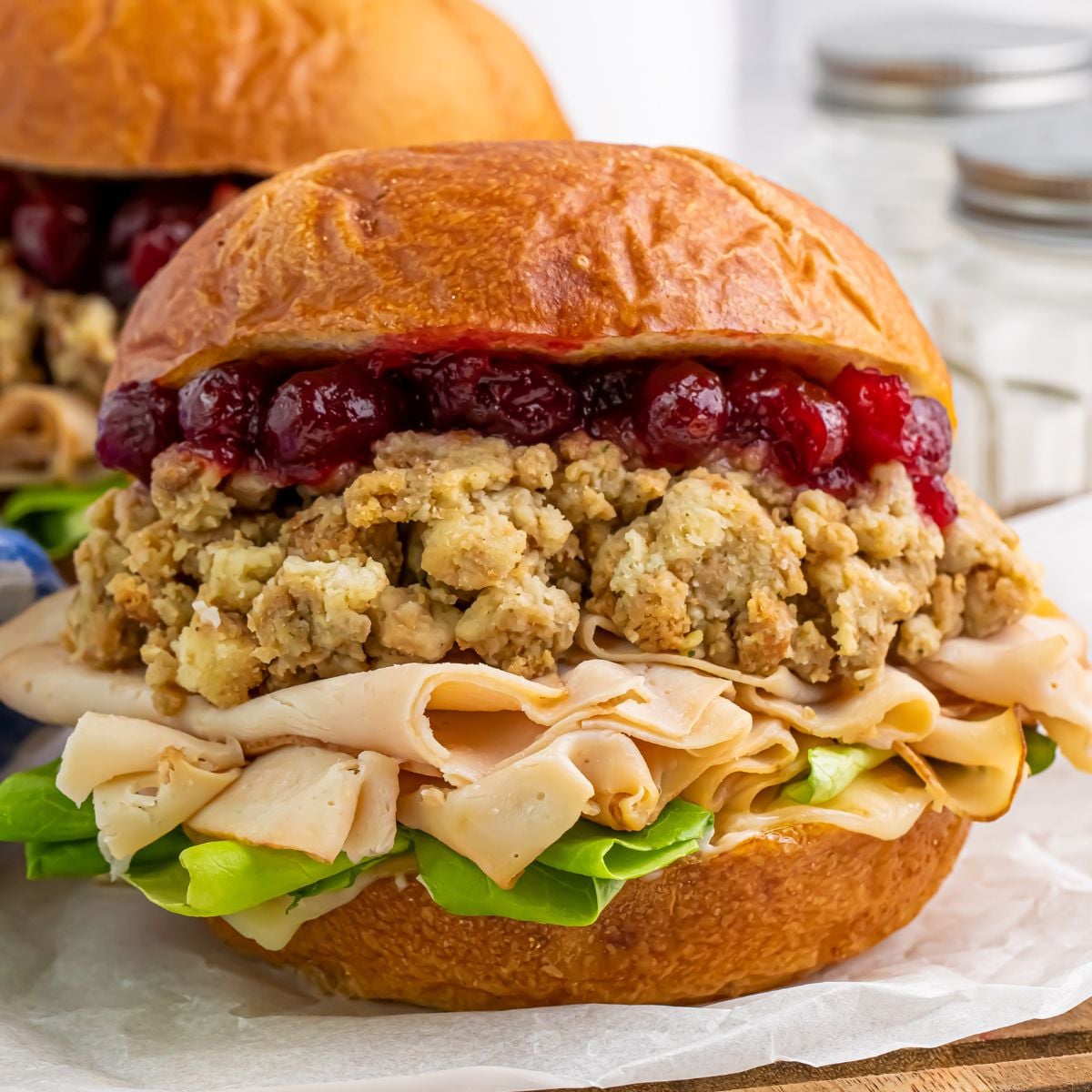 Leftover Turkey Sandwiches on table 