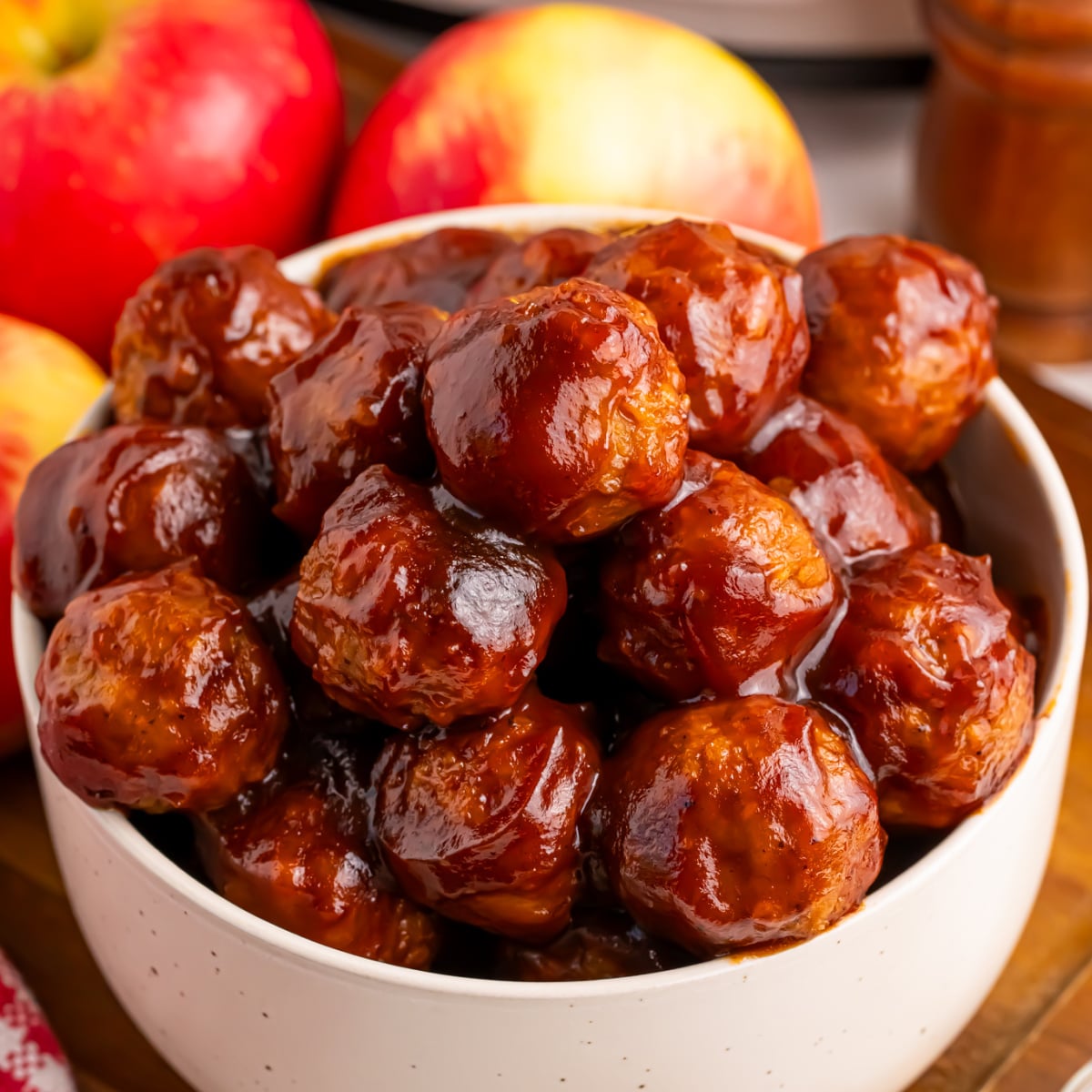 Crockpot Apple Butter Meatballs