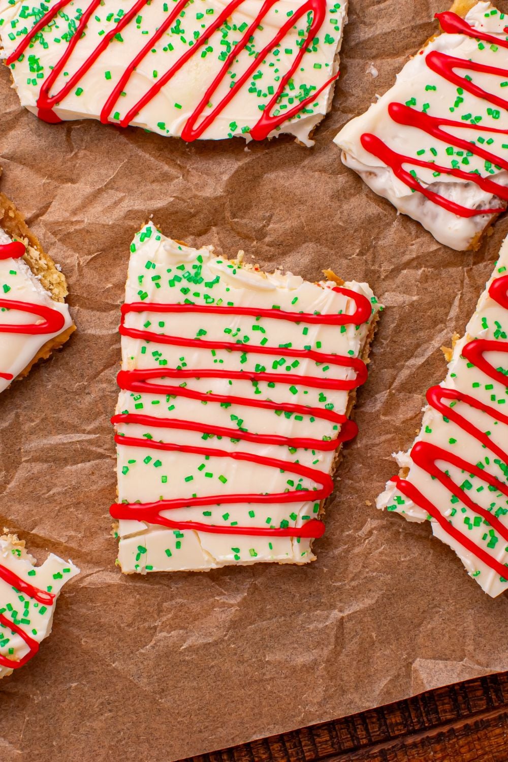 Christmas Tree Crack on parchment paper on table 