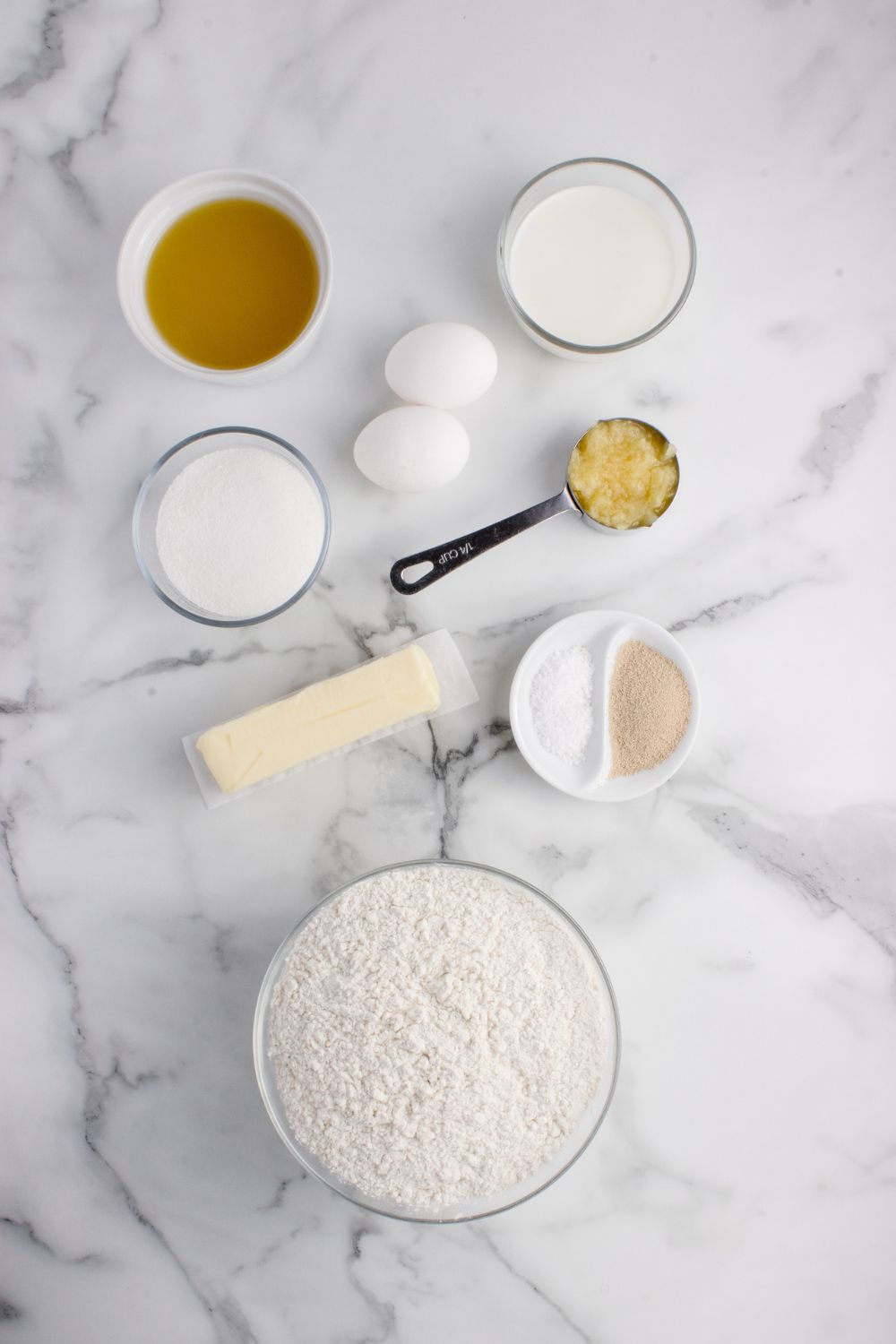 ingredients for Hawaiian Dinner Rolls