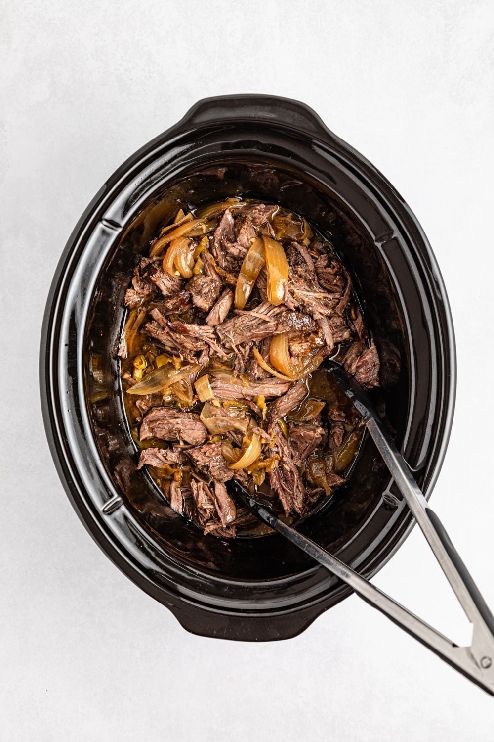 Mississippi Pot Roast in a slow cooker