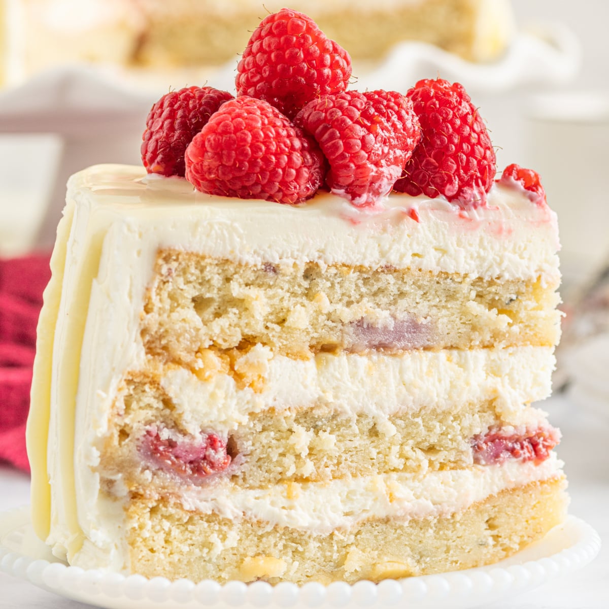 White Chocolate Raspberry Cake