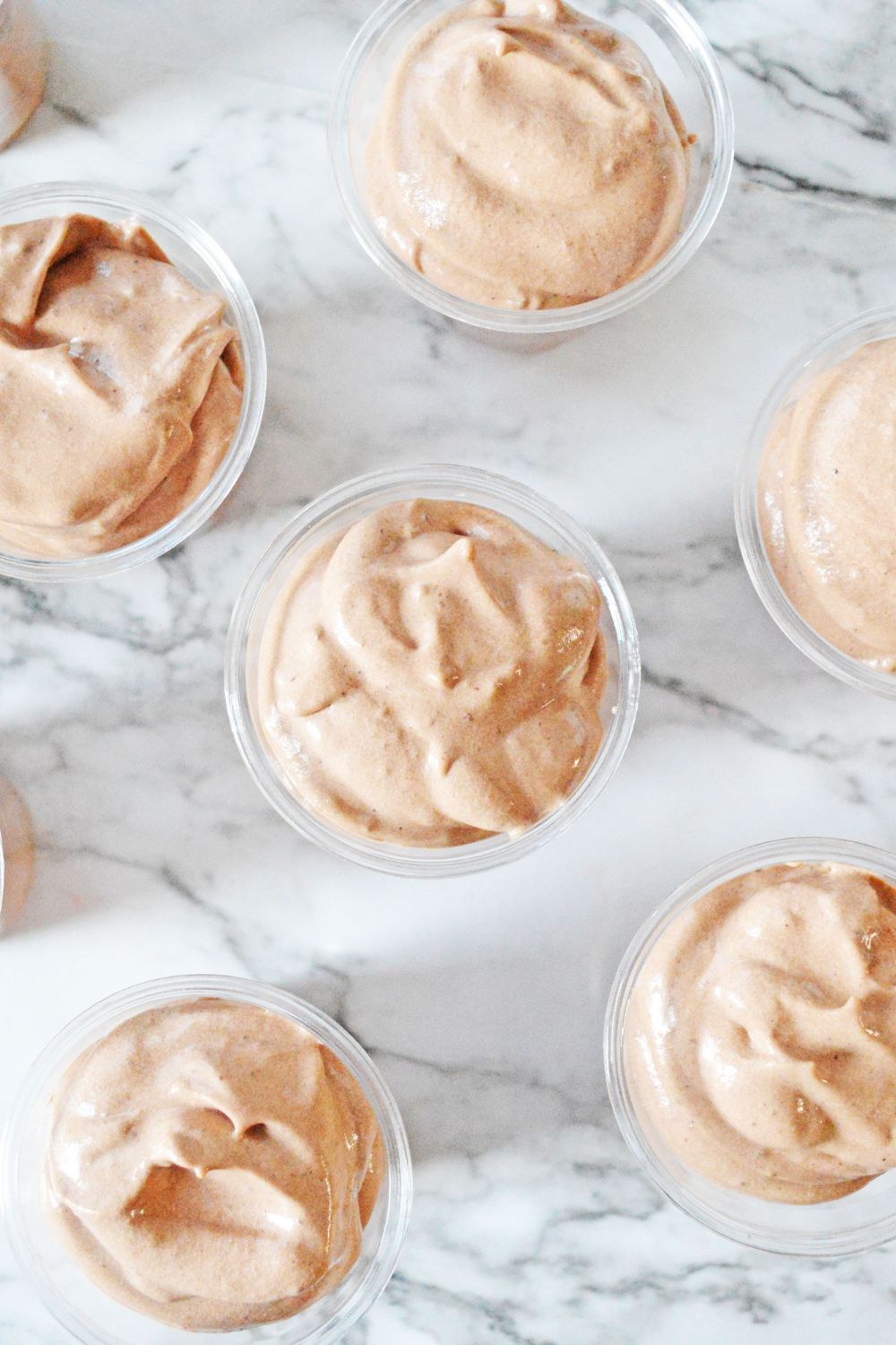 Rumchata Pudding poured into single serve cups 