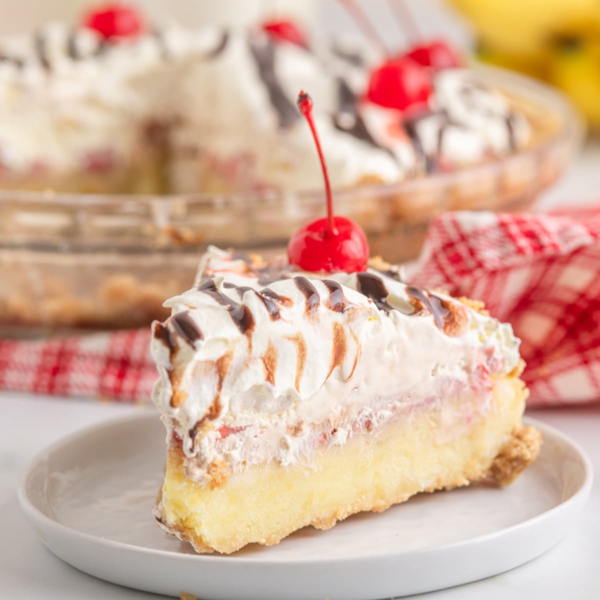 No Bake Banana Split Pie