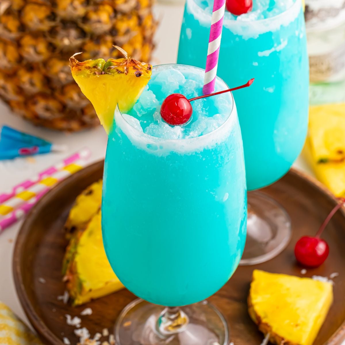Frozen Blue Hawaiian Cocktail (Creamy Tropical Rum Drink)