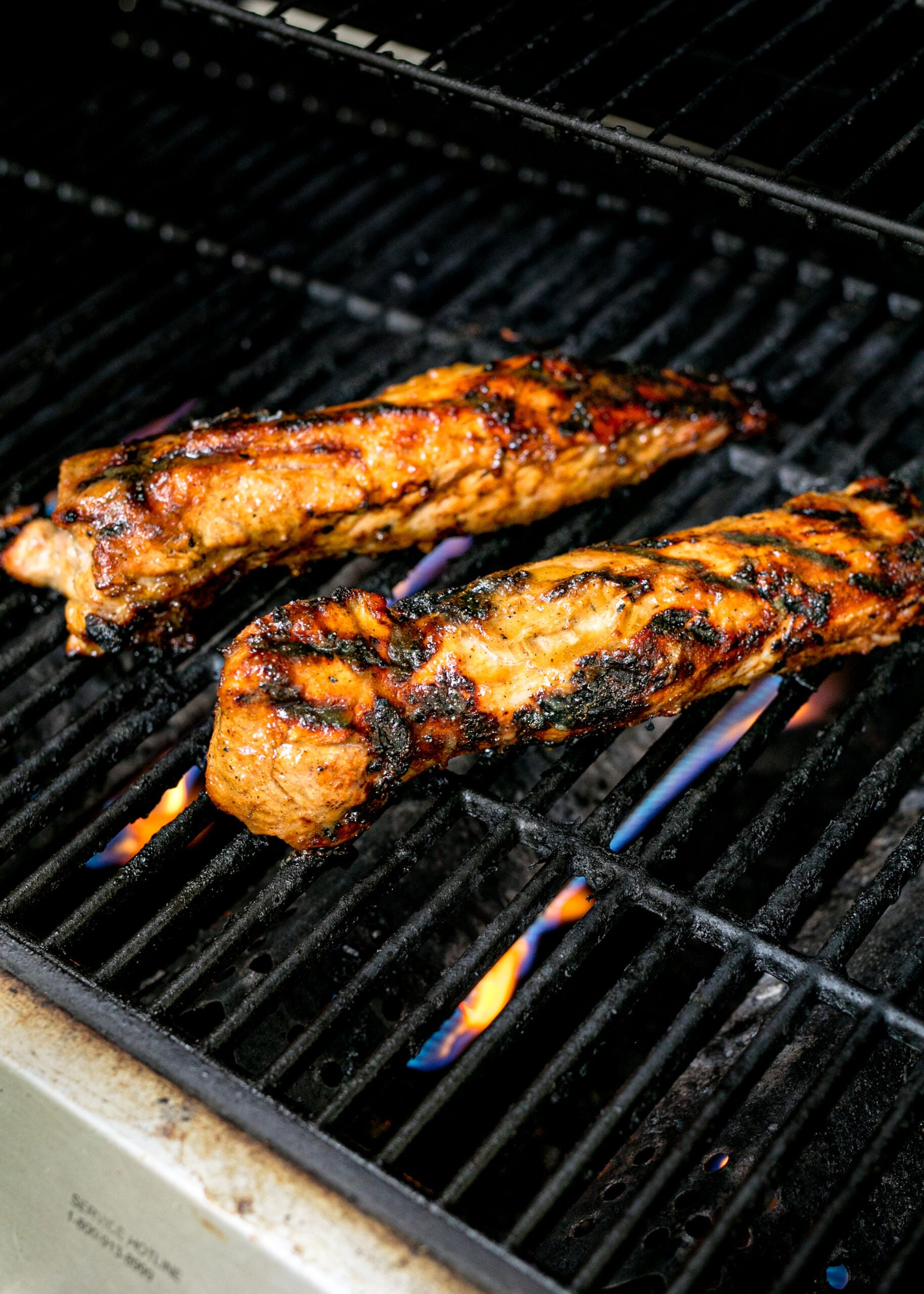 Grilled Pork Tenderloin on the grill 