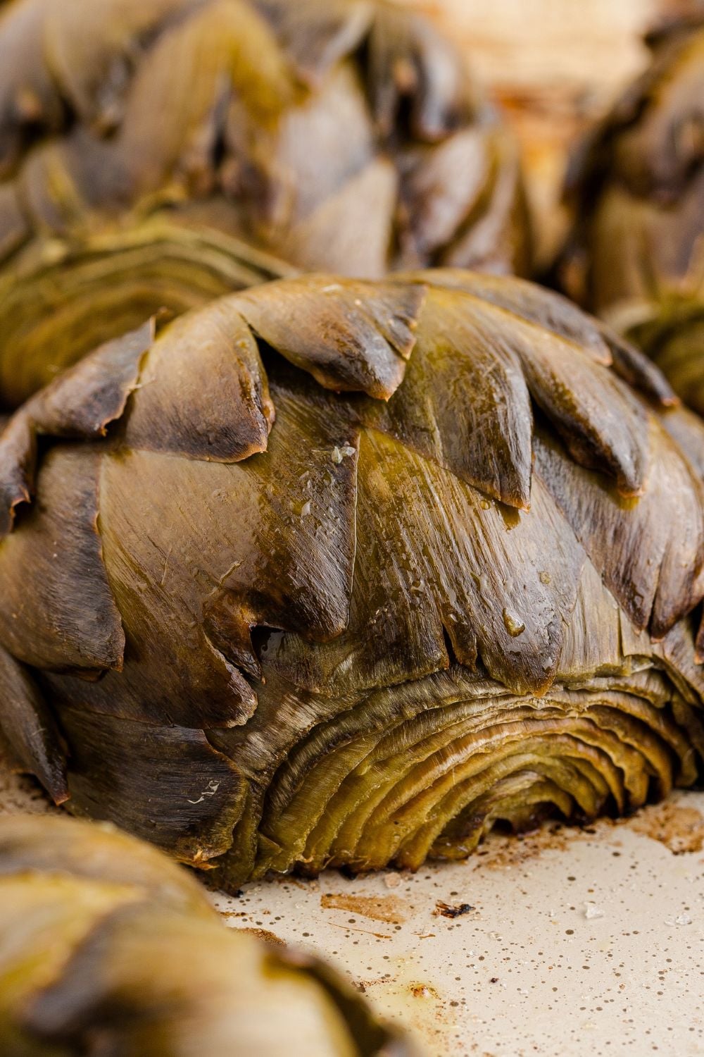 Oven Roasted Artichokes on baking tray