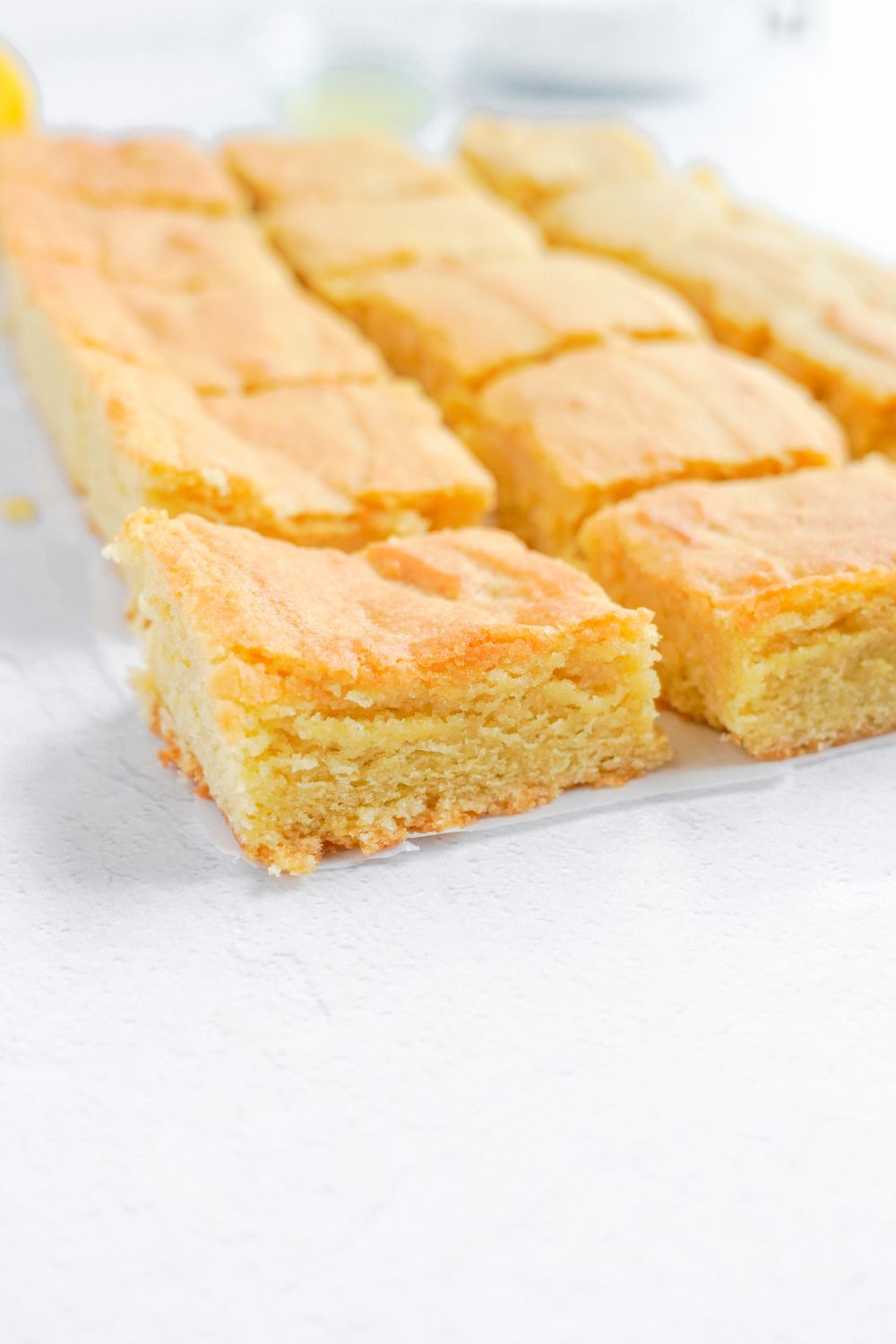 sliced Lemon Sugar Cookie Bars on table