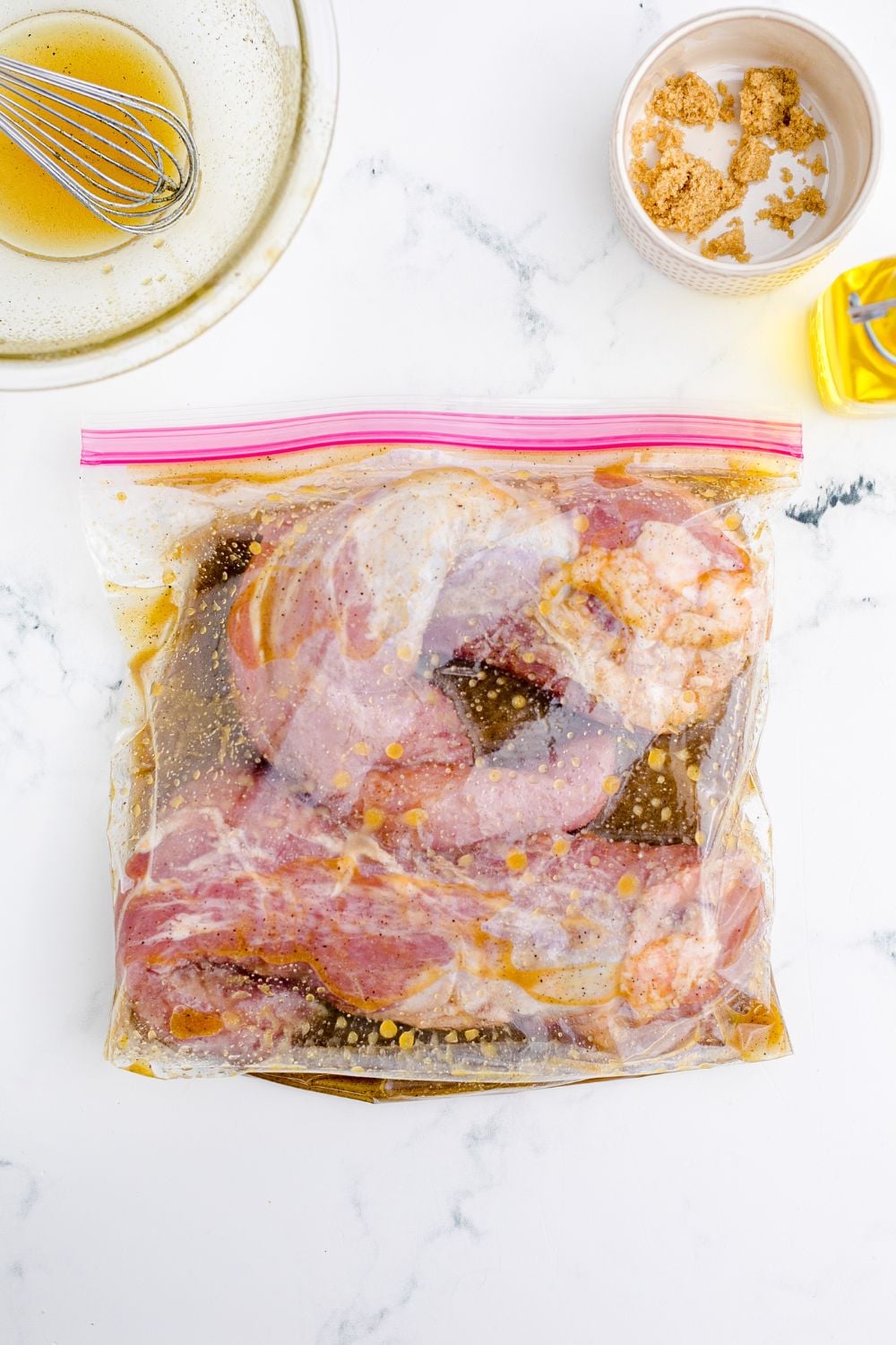 Grilled Pork Tenderloin in a Ziploc bag with marinade