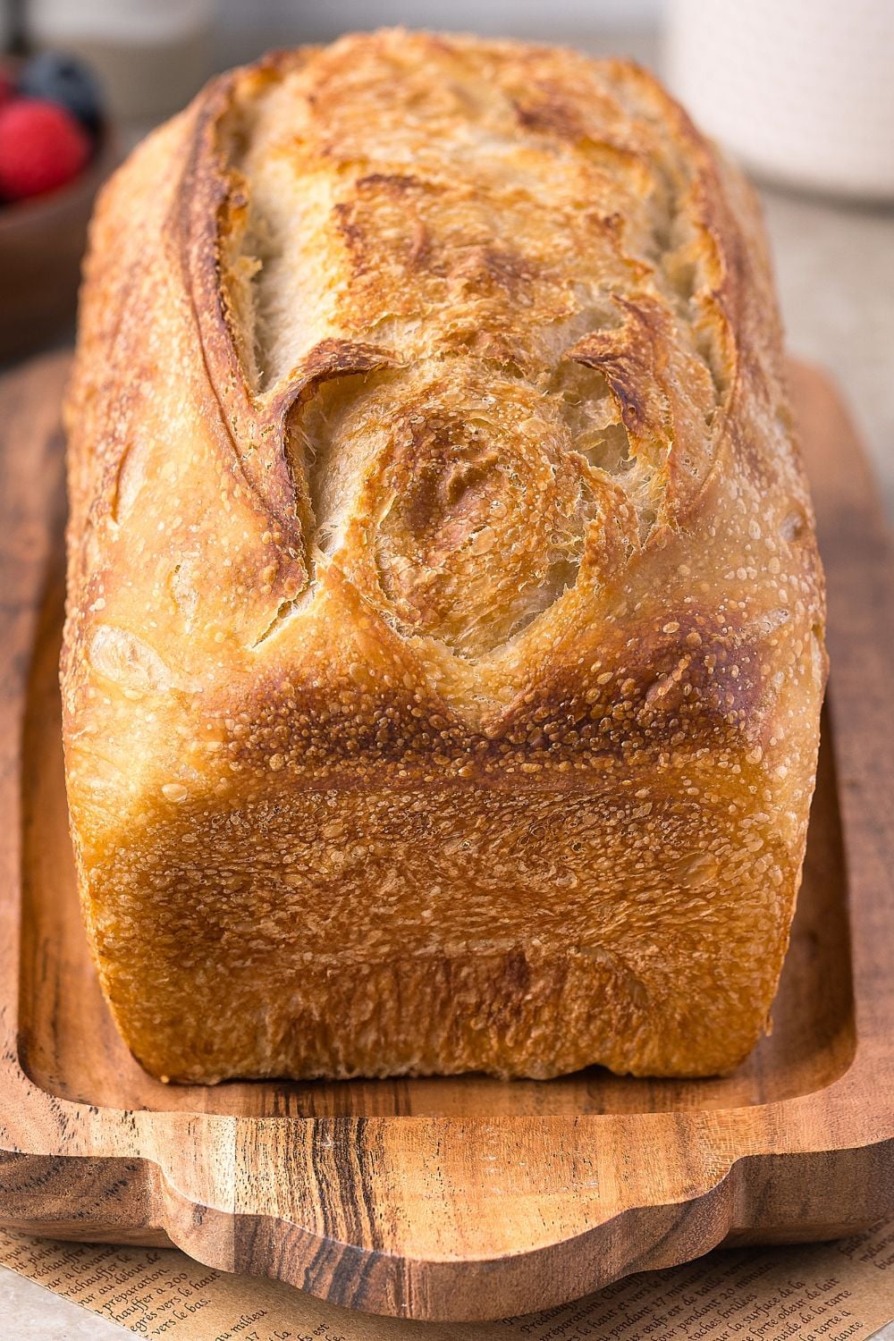 Homemade Sourdough Bread loaf on table 