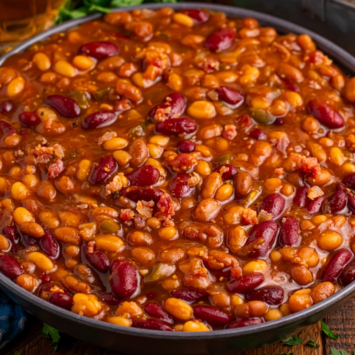 Crockpot Bourbon Brown Sugar Baked Beans