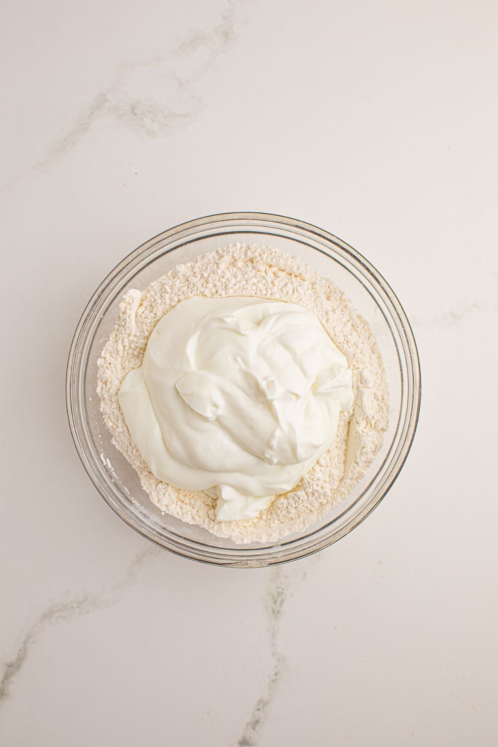 3 Ingredient Flatbread in a bowl with yogurt in center