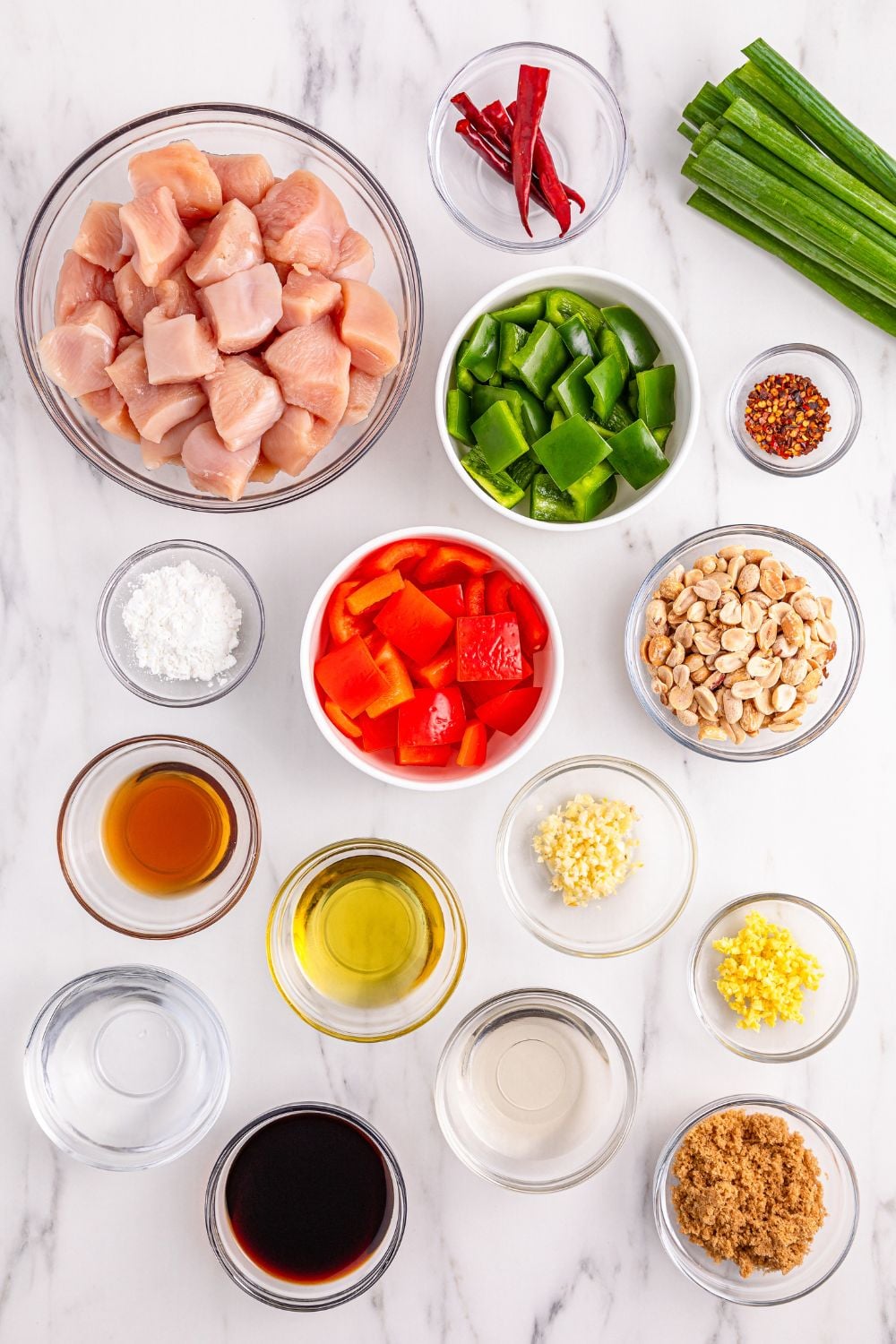 ingredients in a bowl for making Better Than Takeout Kung Pao Chicken