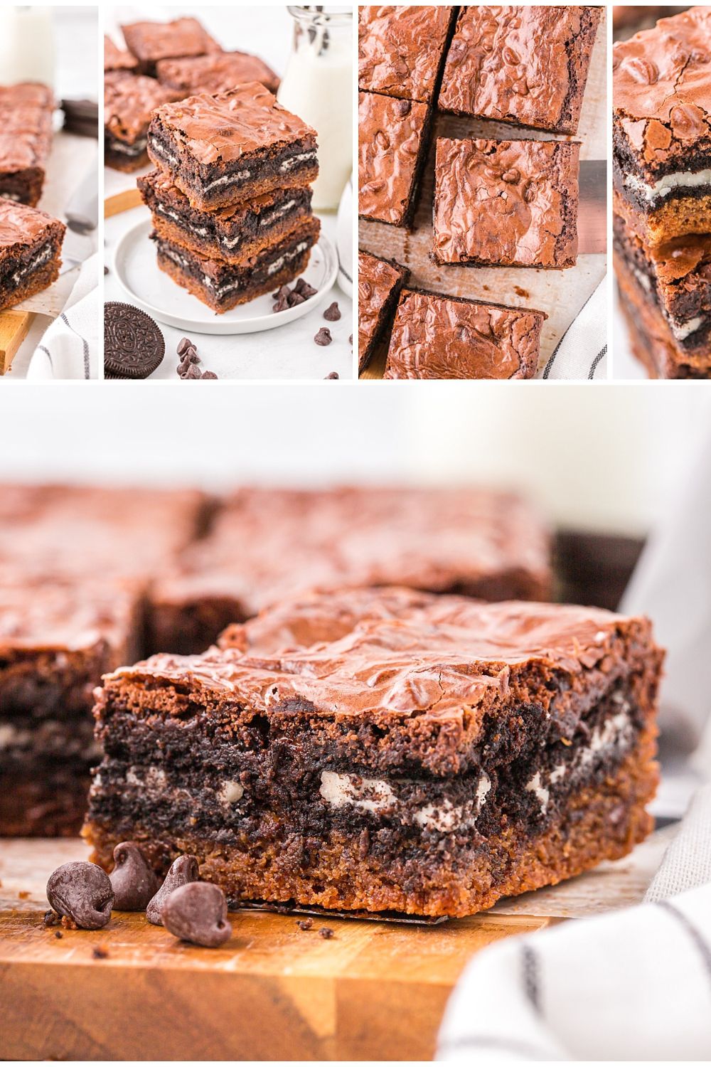 Slutty Brownies collage of different pics of brownies 