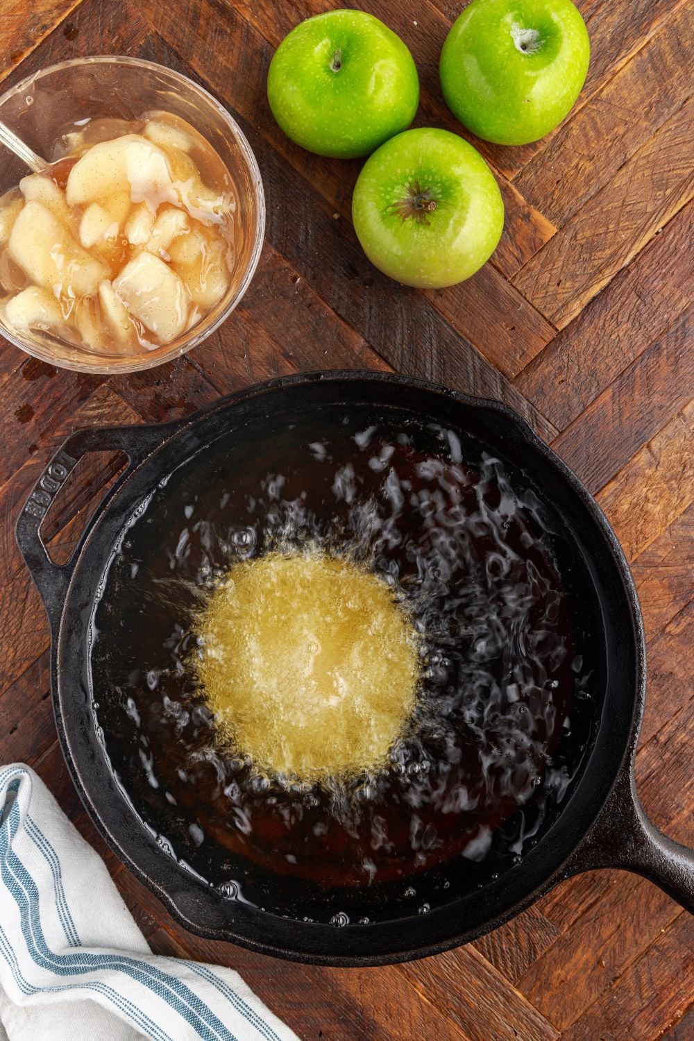 Deep Fried Apple Hand Pies being fried