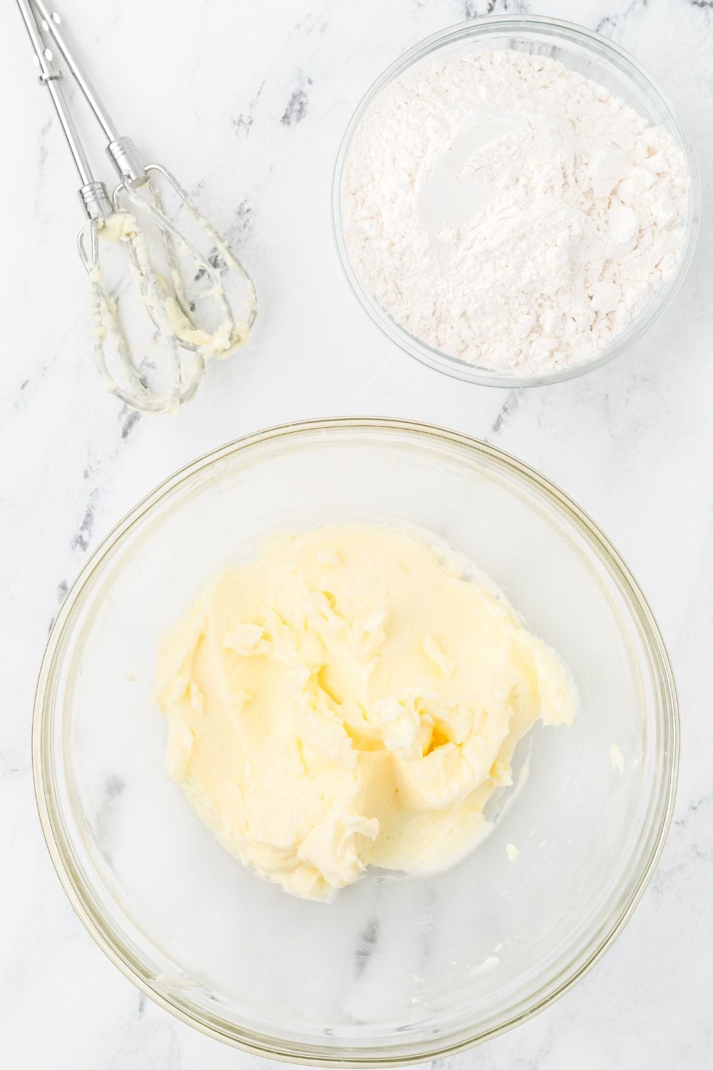 creamed butter in a bowl on table