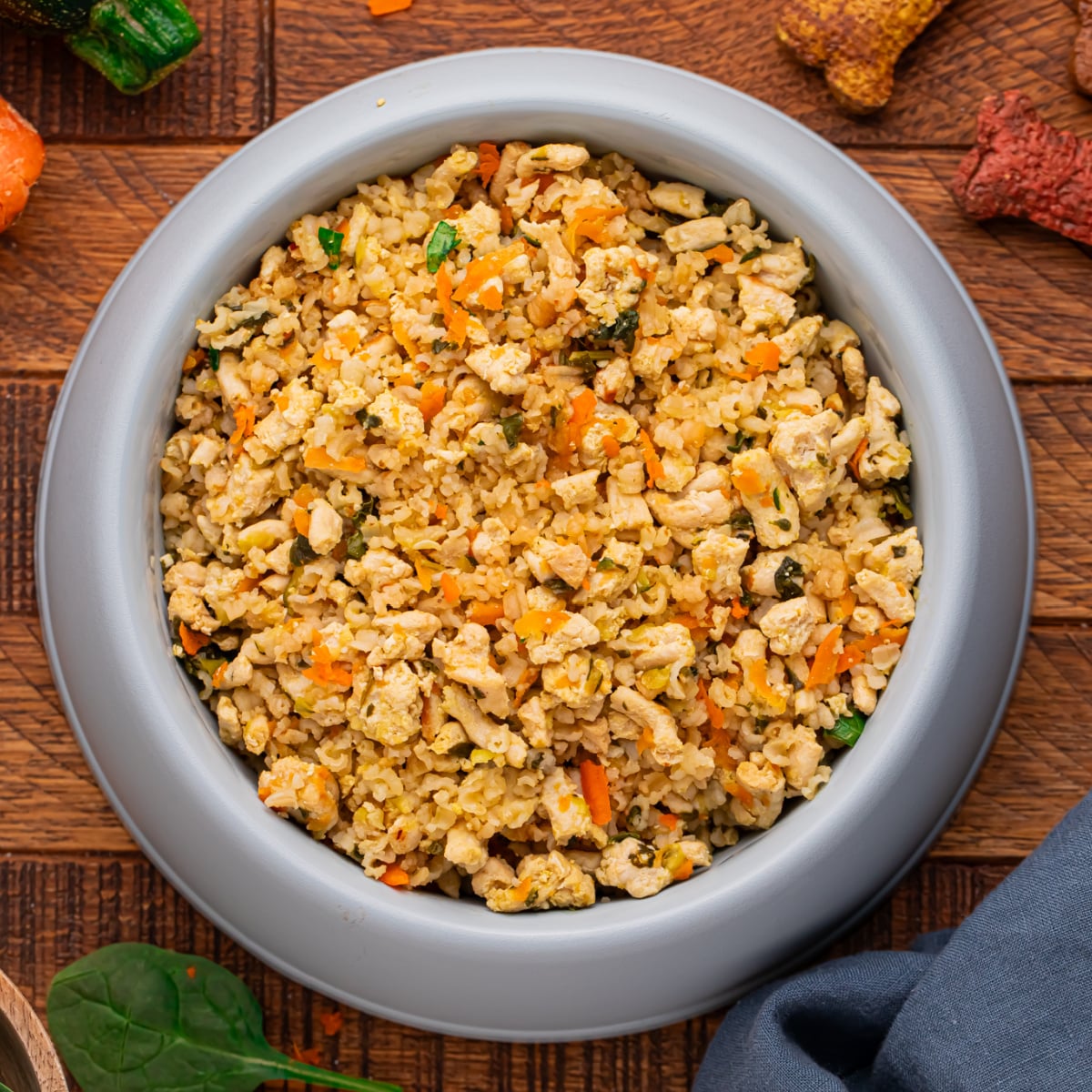 Homemade Turkey and Rice Dog Food with Veggies