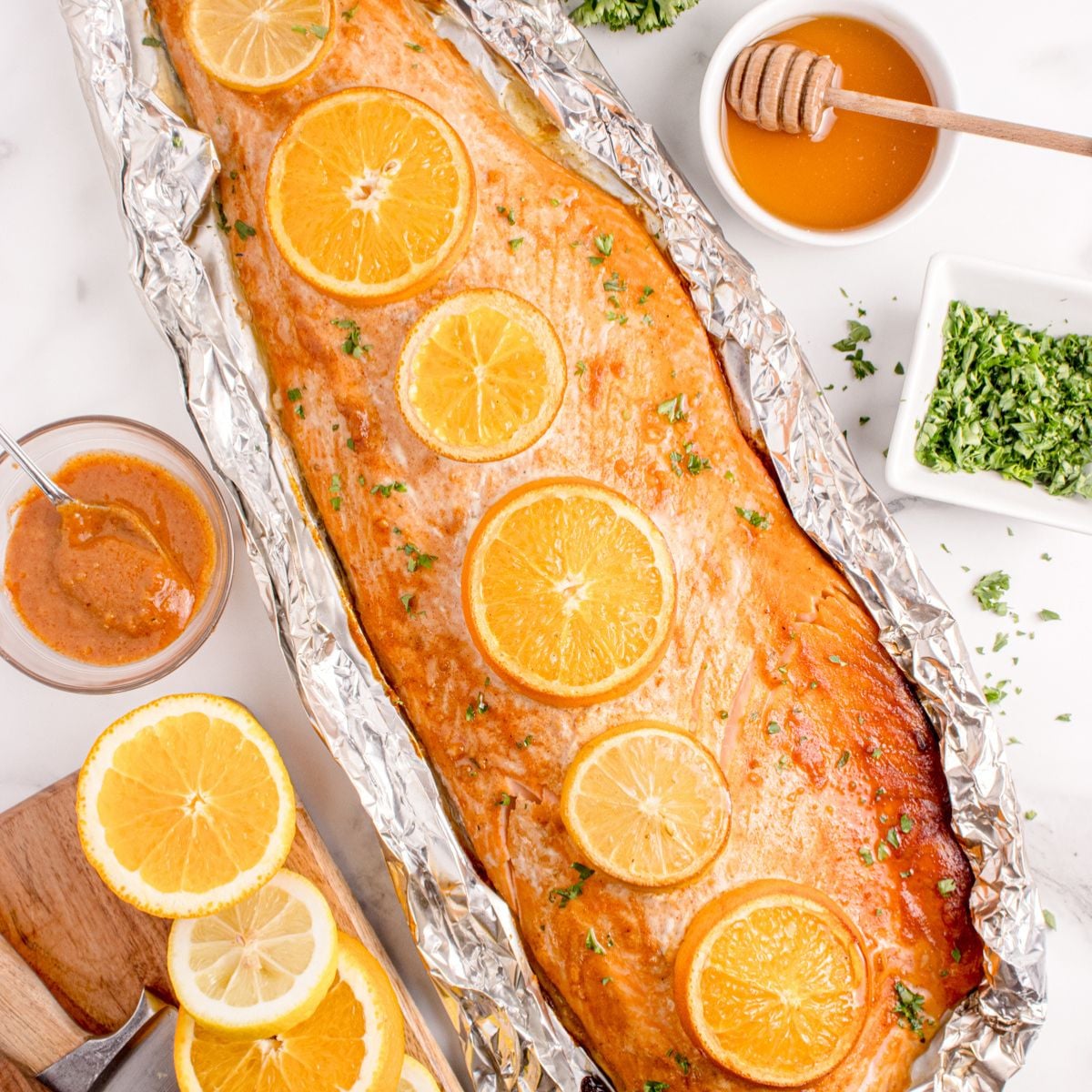 Grilled Honey Mustard Salmon in Foil (Easy & Flavorful!)