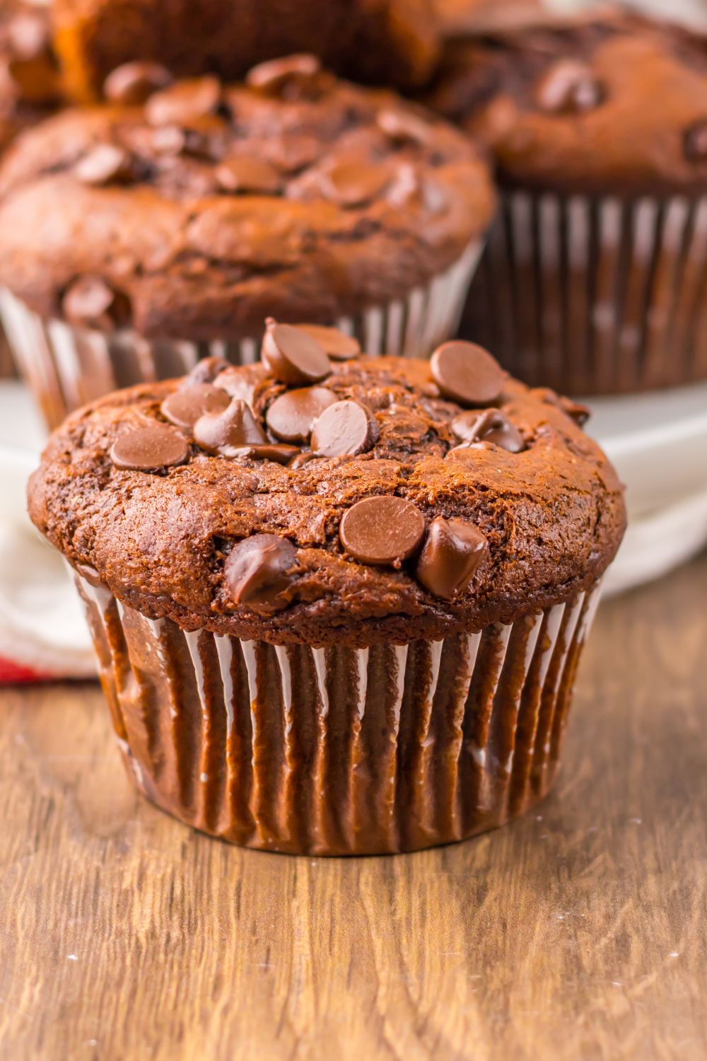 Costco Double Chocolate Muffins on table