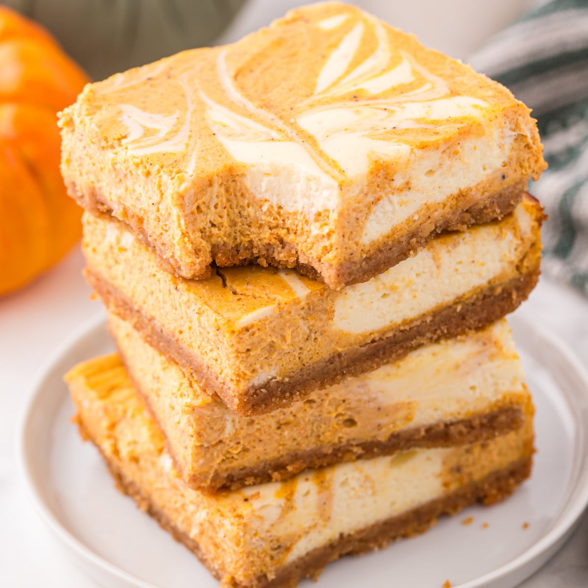 Swirled Pumpkin Cheesecake Bars (Creamy, Spiced & Easy!)