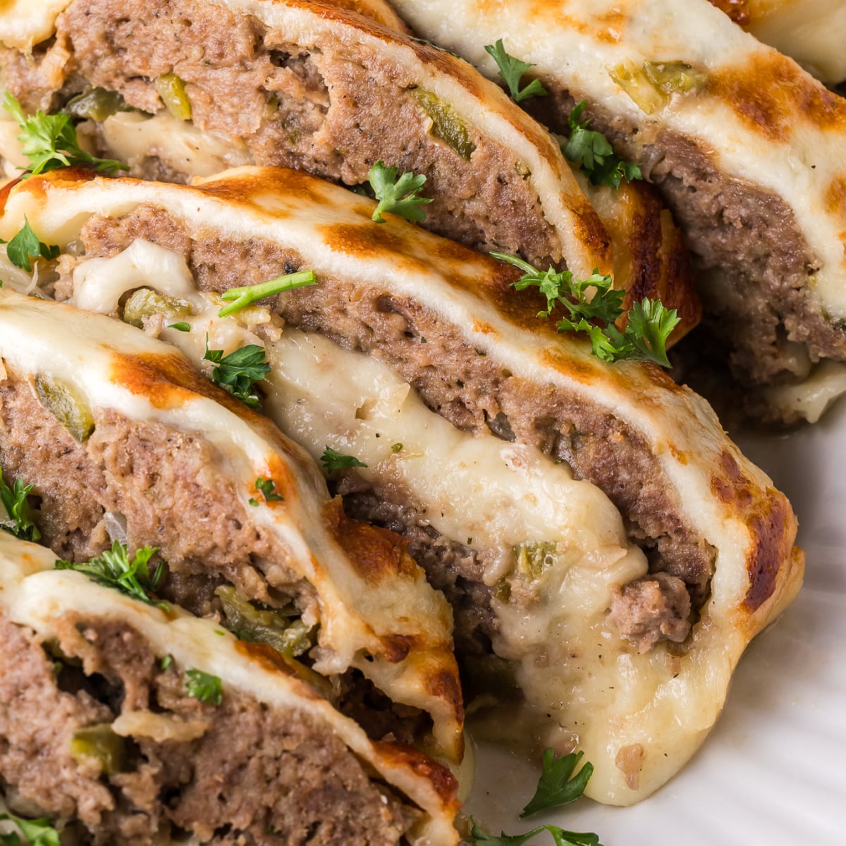 Easy Stuffed Philly Cheesesteak Meatloaf (with Peppers & Onions)