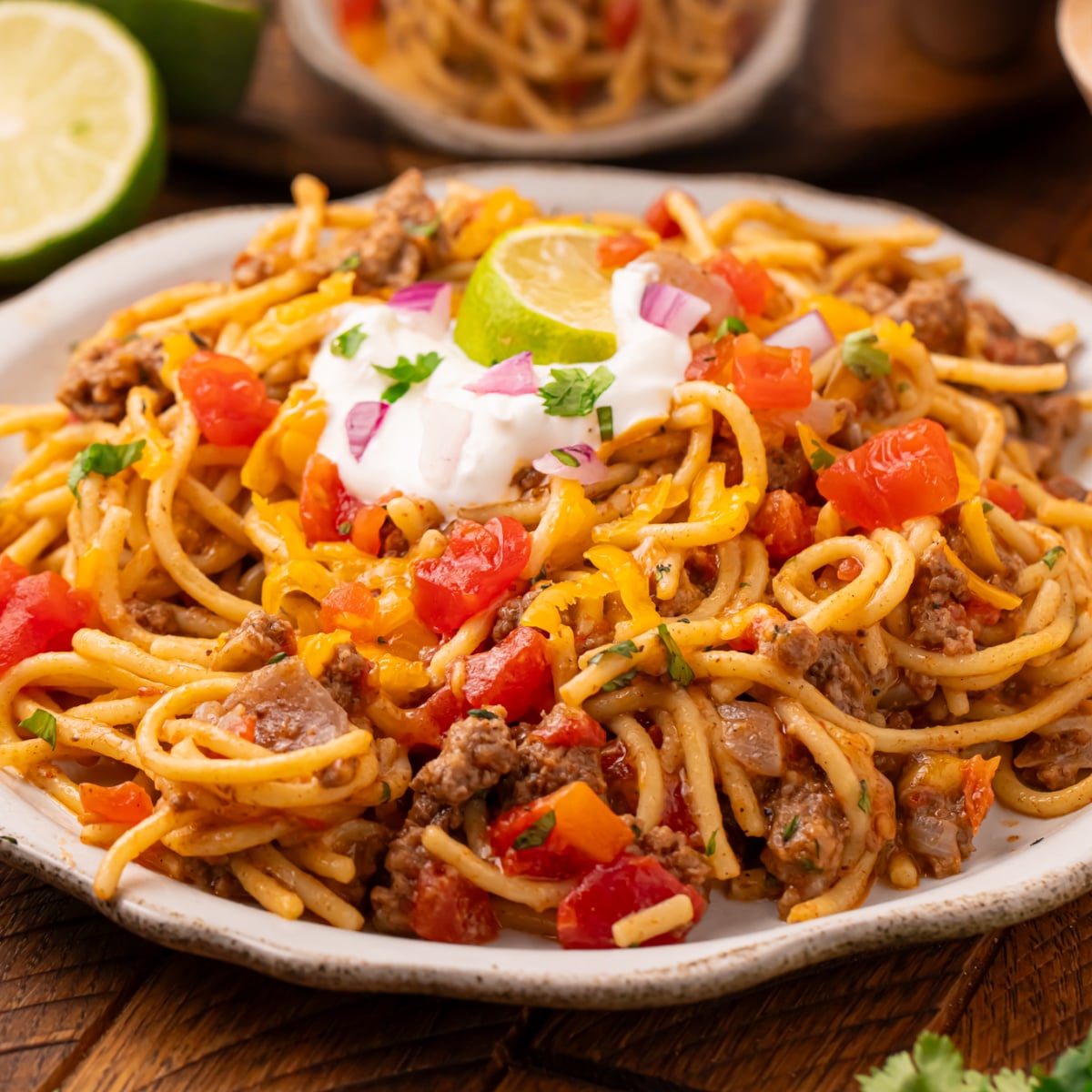 Cheesy Taco Spaghetti (Quick & Easy Family Meal)