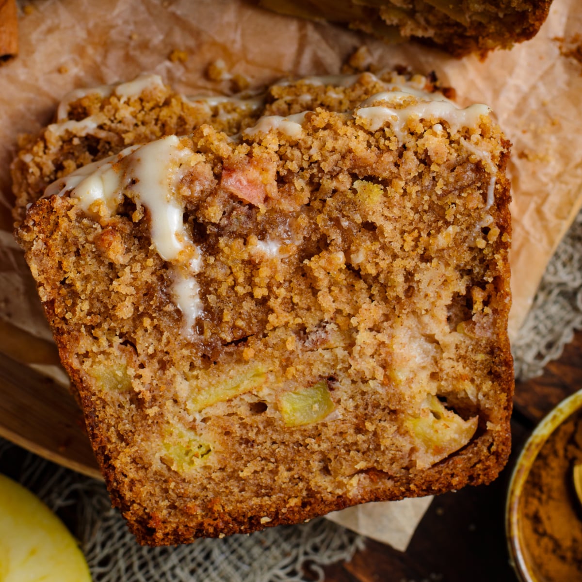Apple Cinnamon Loaf Cake (Easy Glazed Quick Bread)