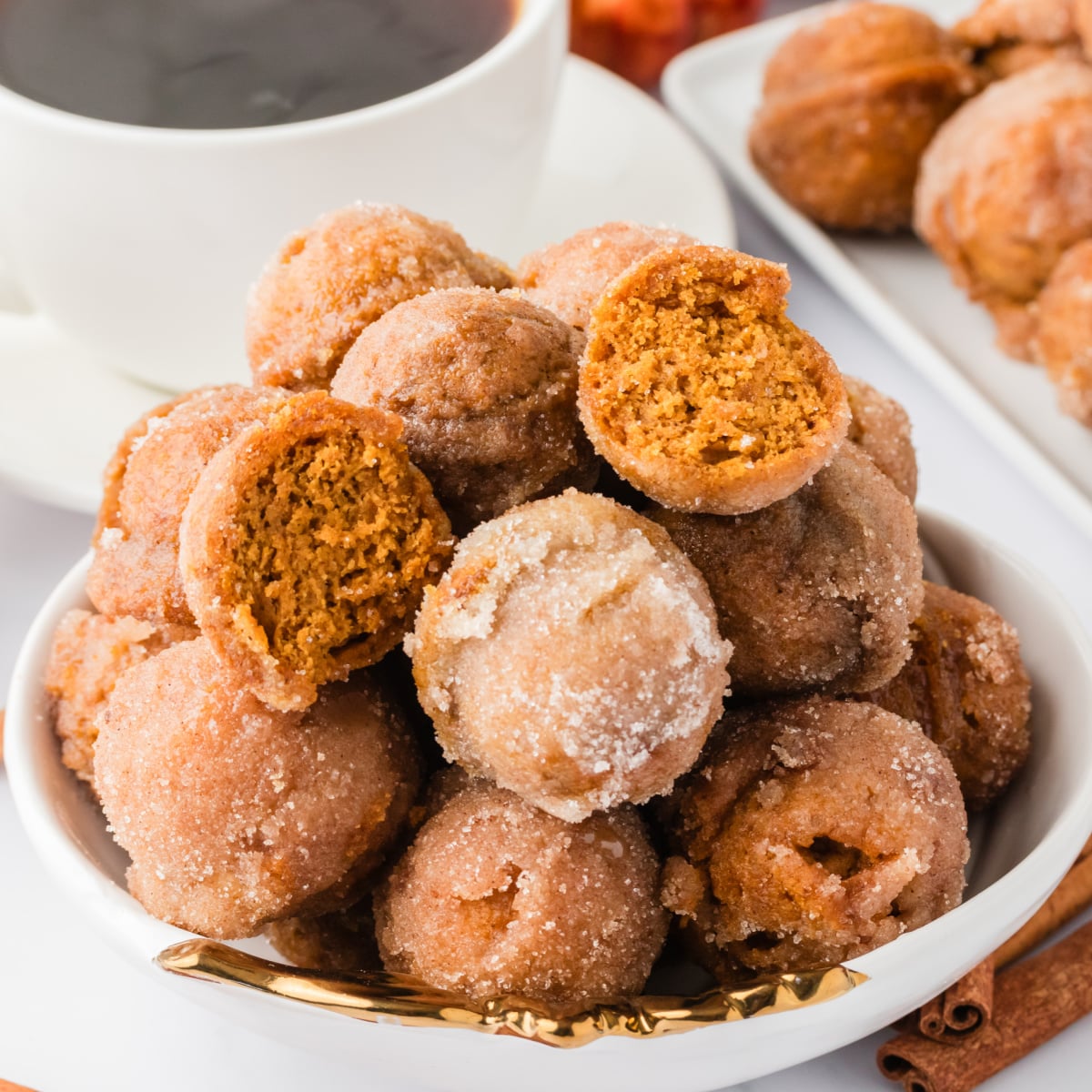 Pumpkin Spice Donut Holes (Baked & Cinnamon Sugar Coated!)