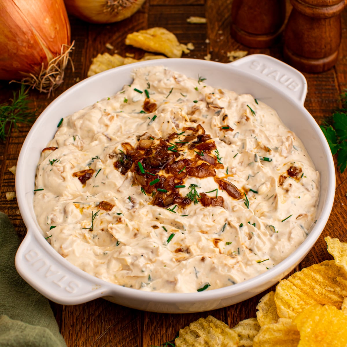 Caramelized Onion Chip Dip (Easy Homemade Party Dip)