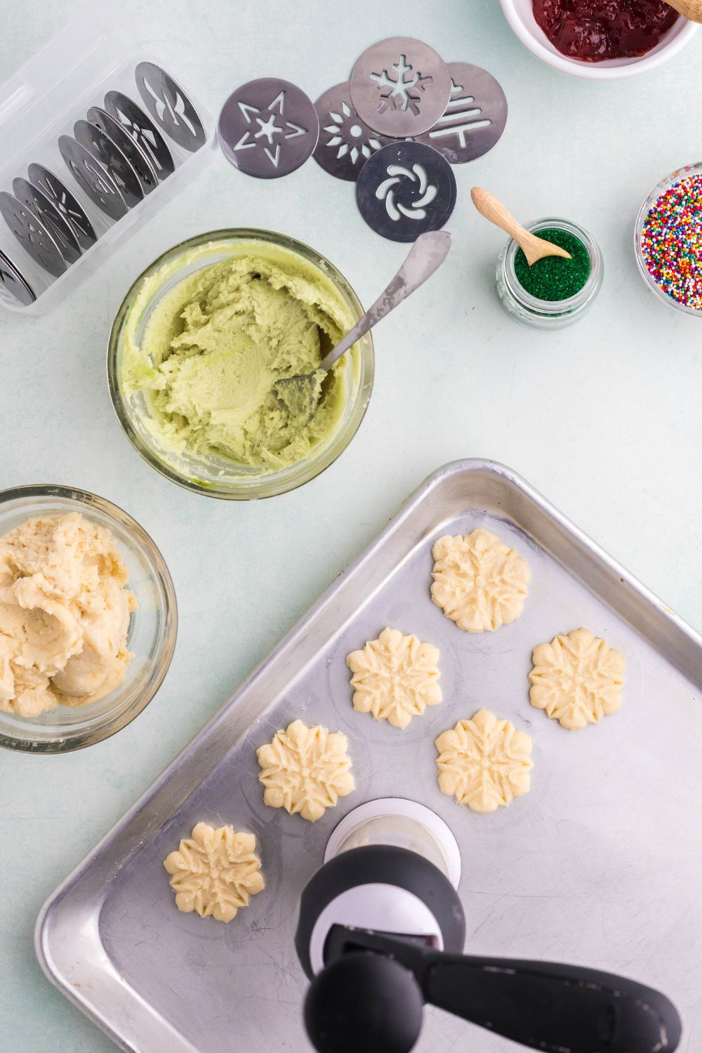 cookie dough on a baking sheet