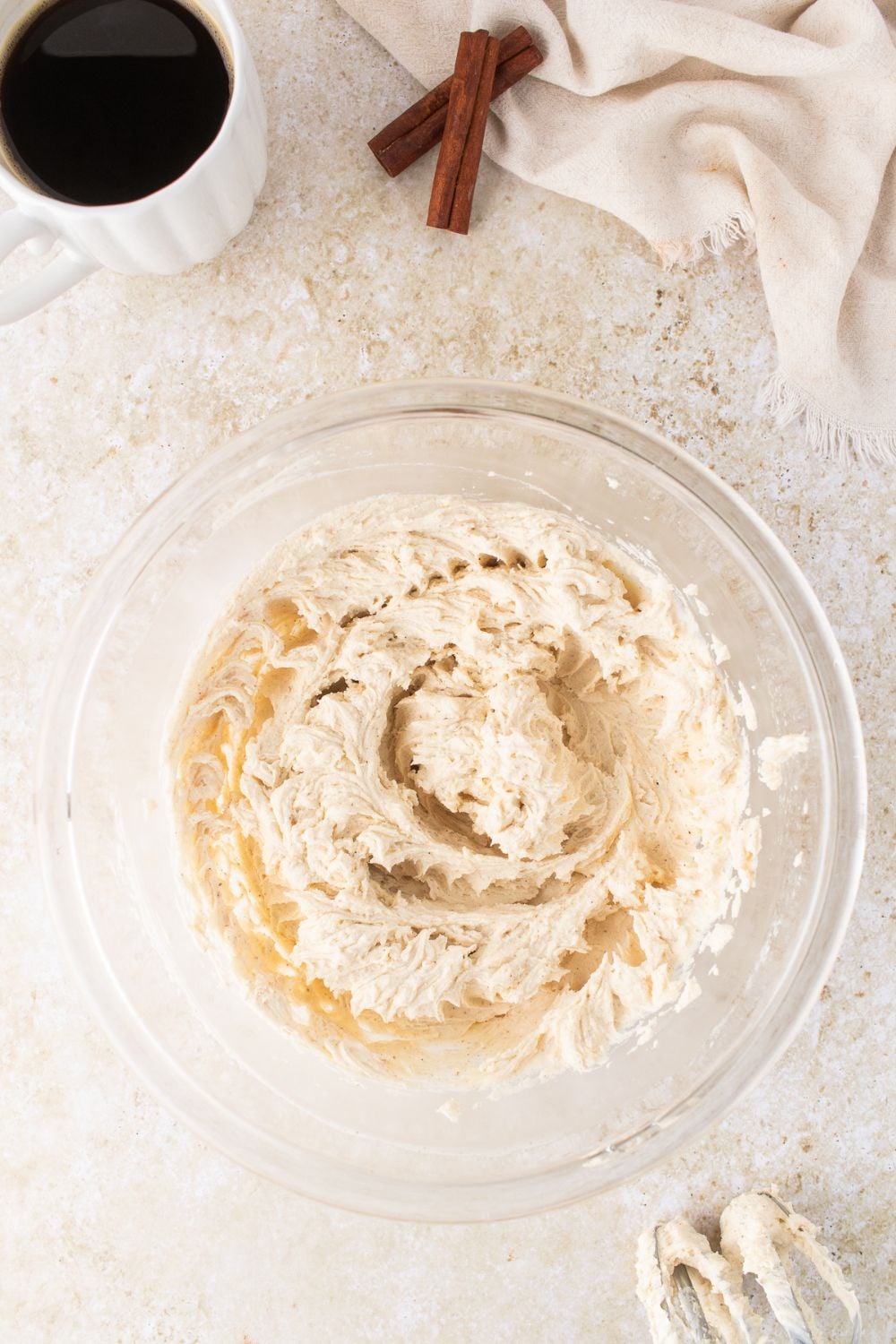 whipped up mixture for making Eggnog Tiramisu
