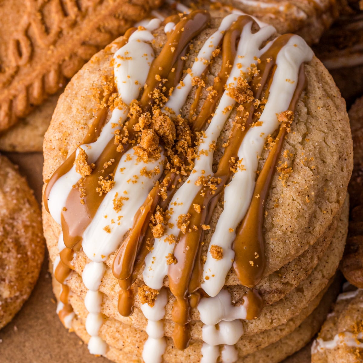 Biscoff Snickerdoodle Cookies (Soft & Chewy Cinnamon Cookies with Cookie Butter)