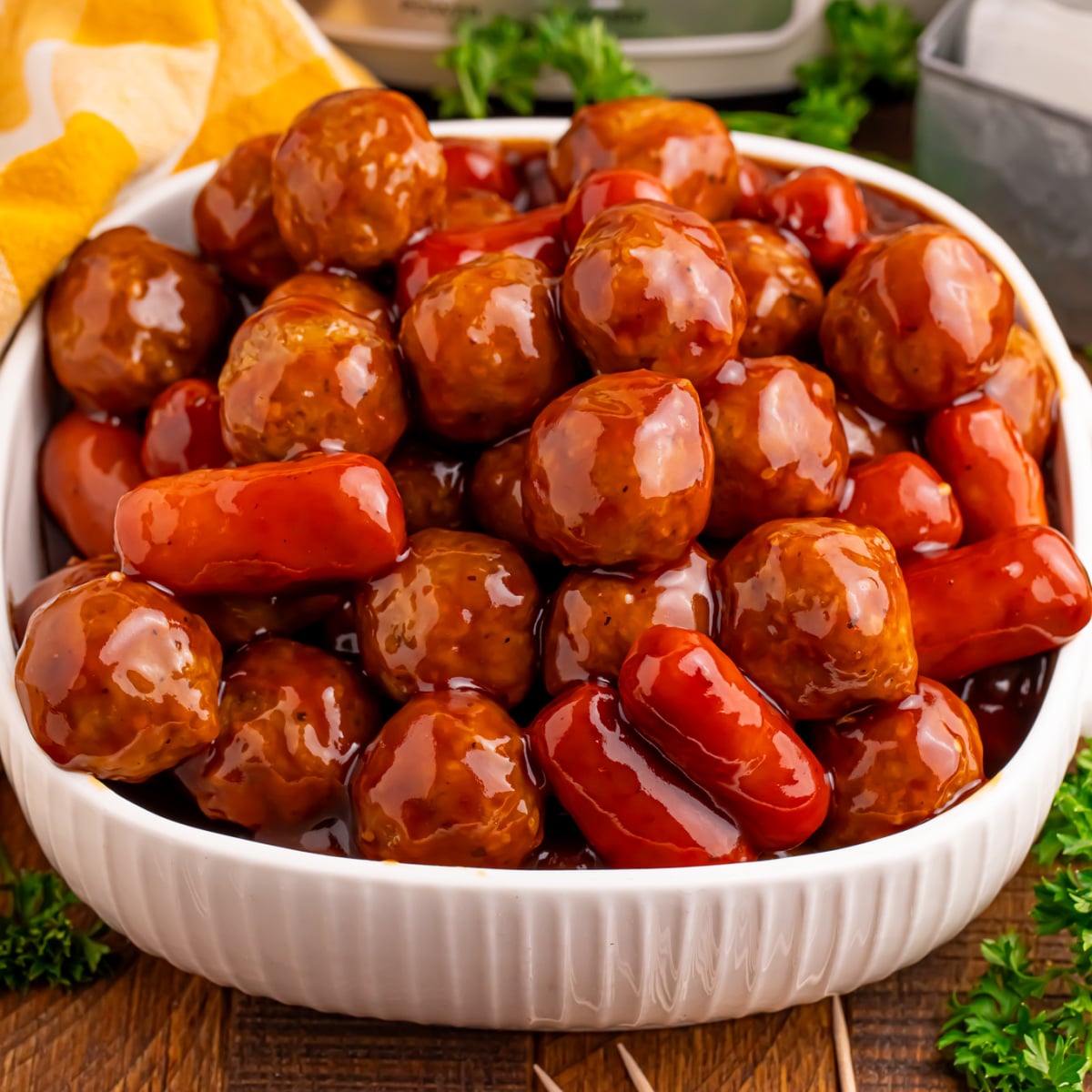 Crockpot Teriyaki BBQ Meatballs & Lil Smokies (Easy Party Appetizer)