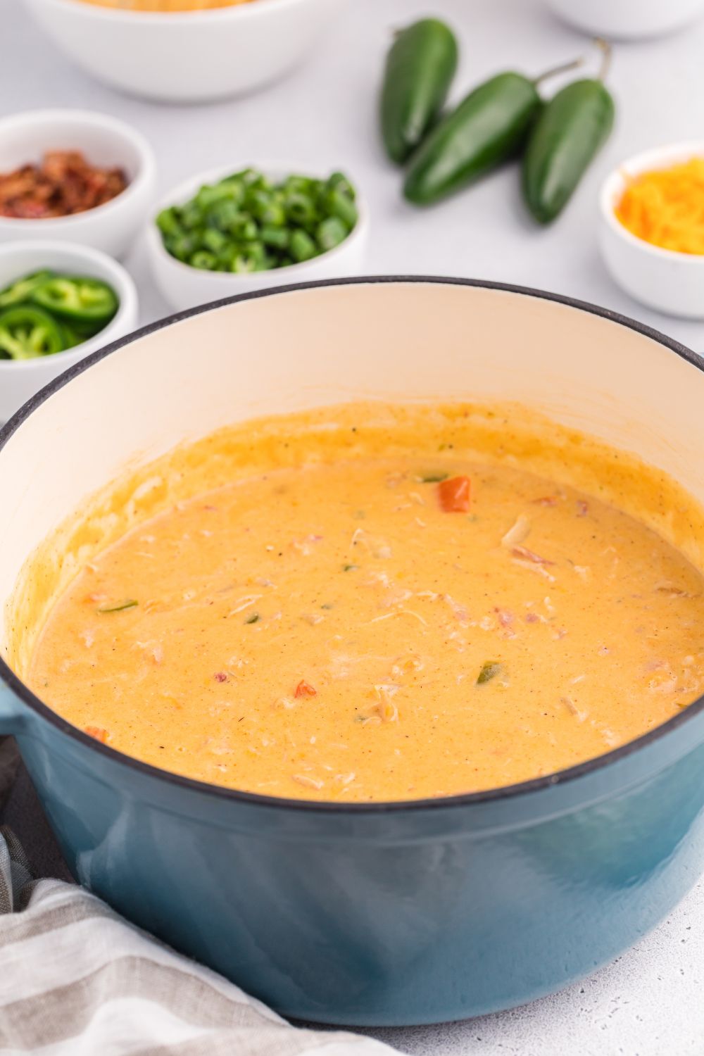 jalapeño popper crack chicken soup an other ingredients all around the table