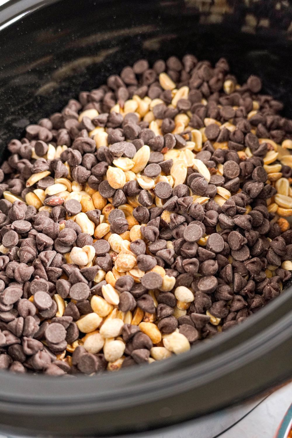 a mix of chocolate in a slow cooker