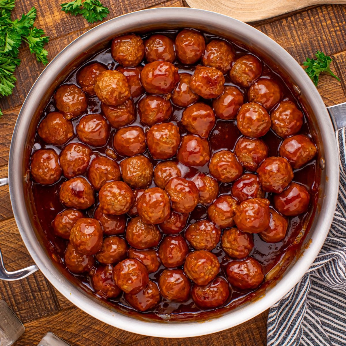 Peach BBQ Meatballs (3 Ingredient Appetizer!)