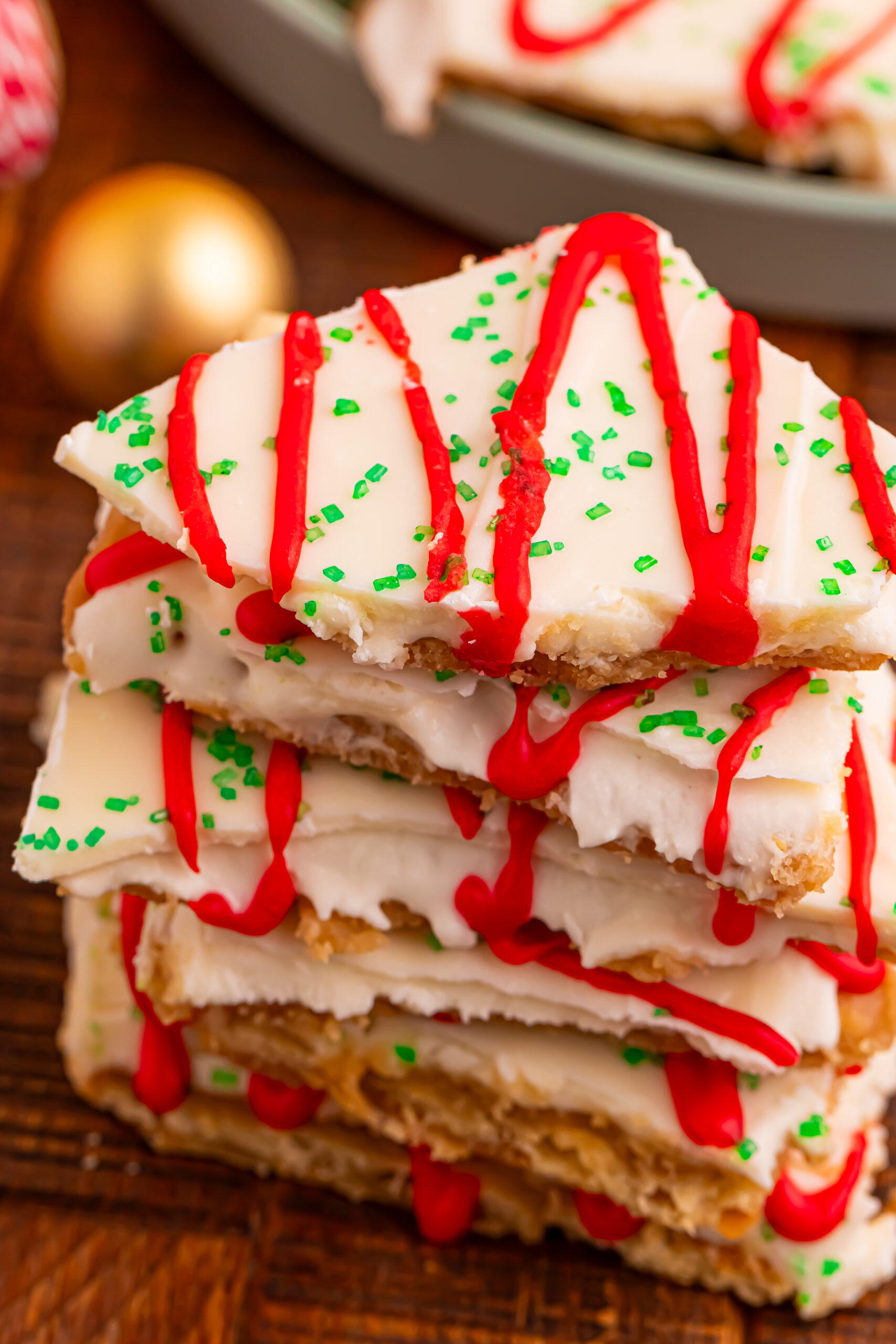 Stack of the Christmas Tree Crack piled on top of each other 