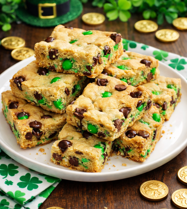 St. Patrick’s Day Chocolate Chip Cookie Bars