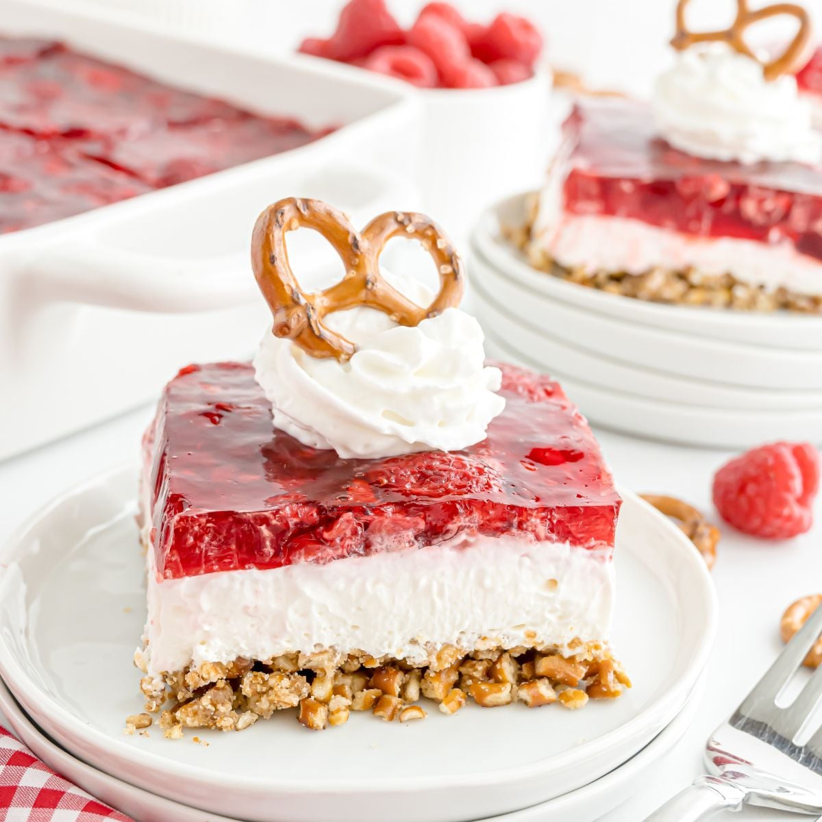 Raspberry Pretzel Salad
