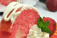 Luscious Strawberries & Cream Cake with Cream Cheese Buttercream