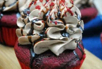 Red Velvet Cupcakes with Chocolate Cream Cheese Frosting