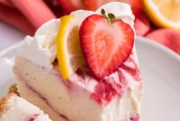 Creamy Instant Pot Strawberry Lemon Rumchata Cheesecake